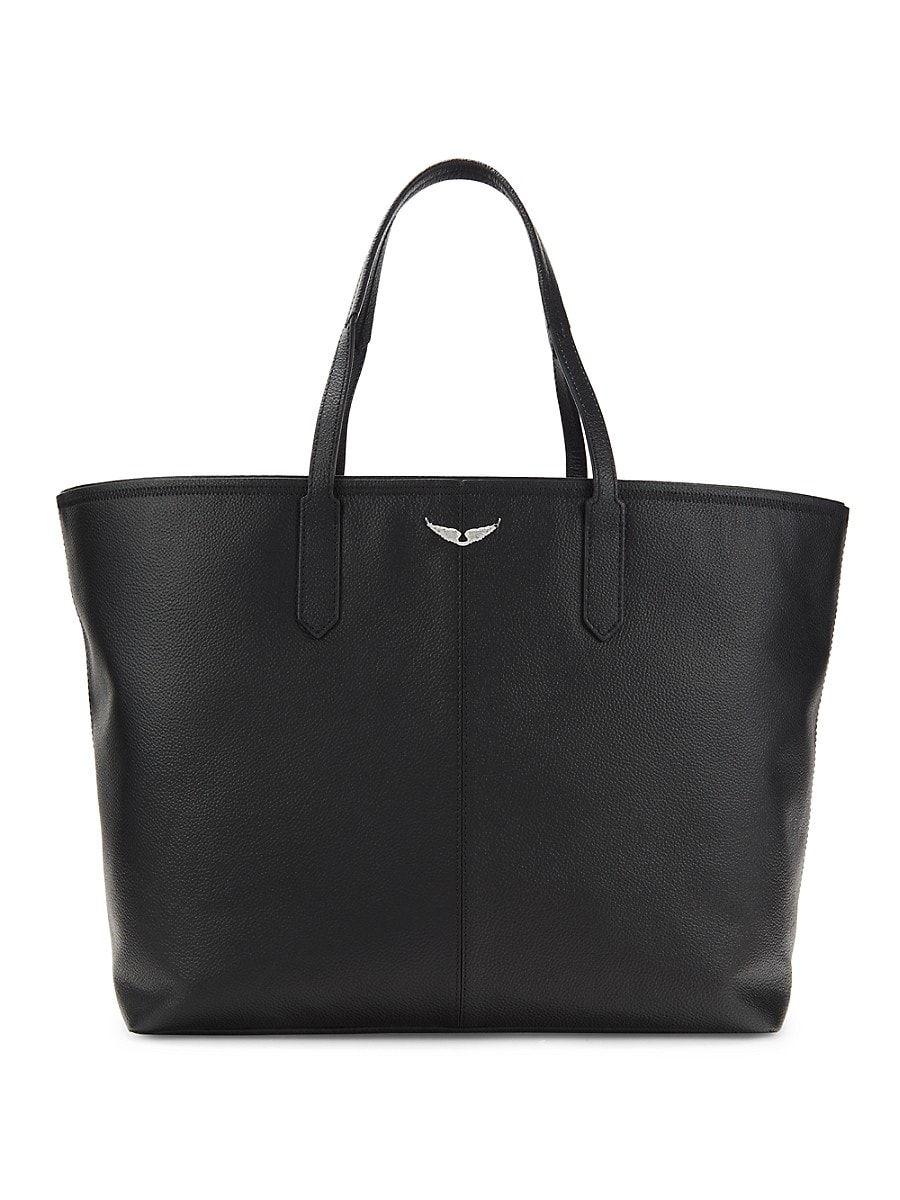 Zadig & Voltaire Mick Pebbled Leather Tote in Black