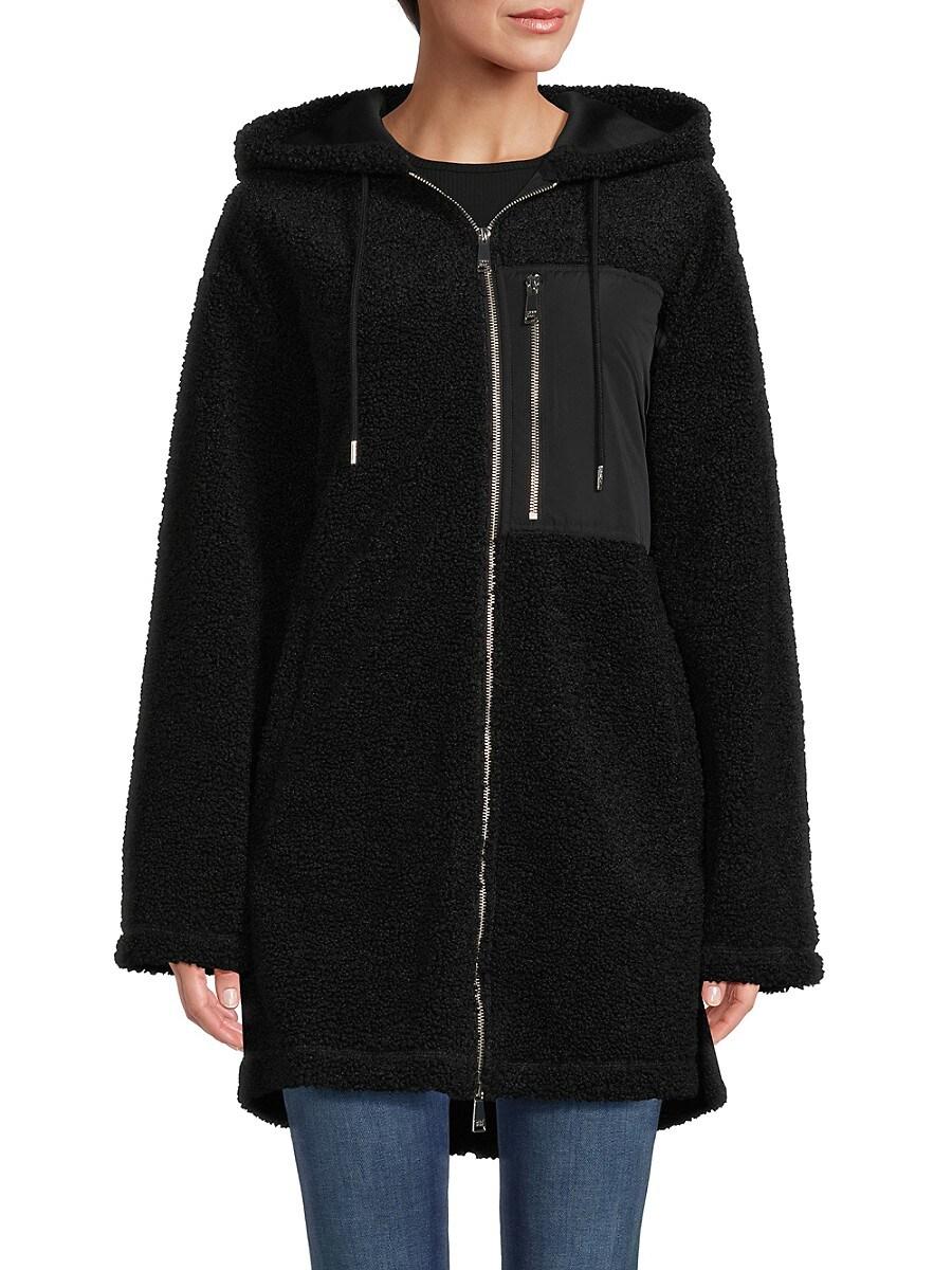 Dkny black discount shearling coat