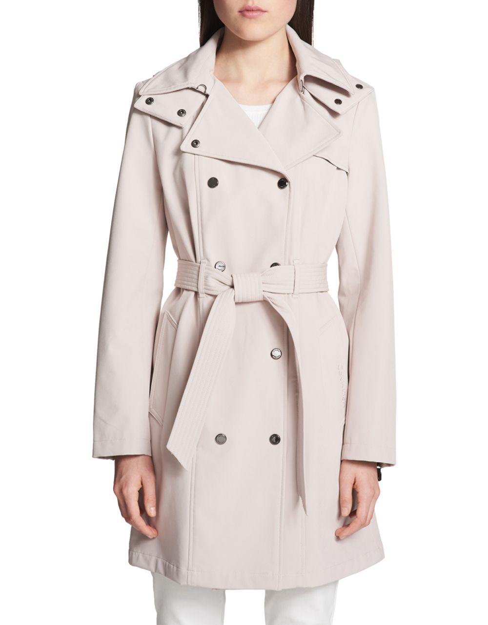 Calvin Klein Synthetic Classic Hooded Trench Coat - Lyst