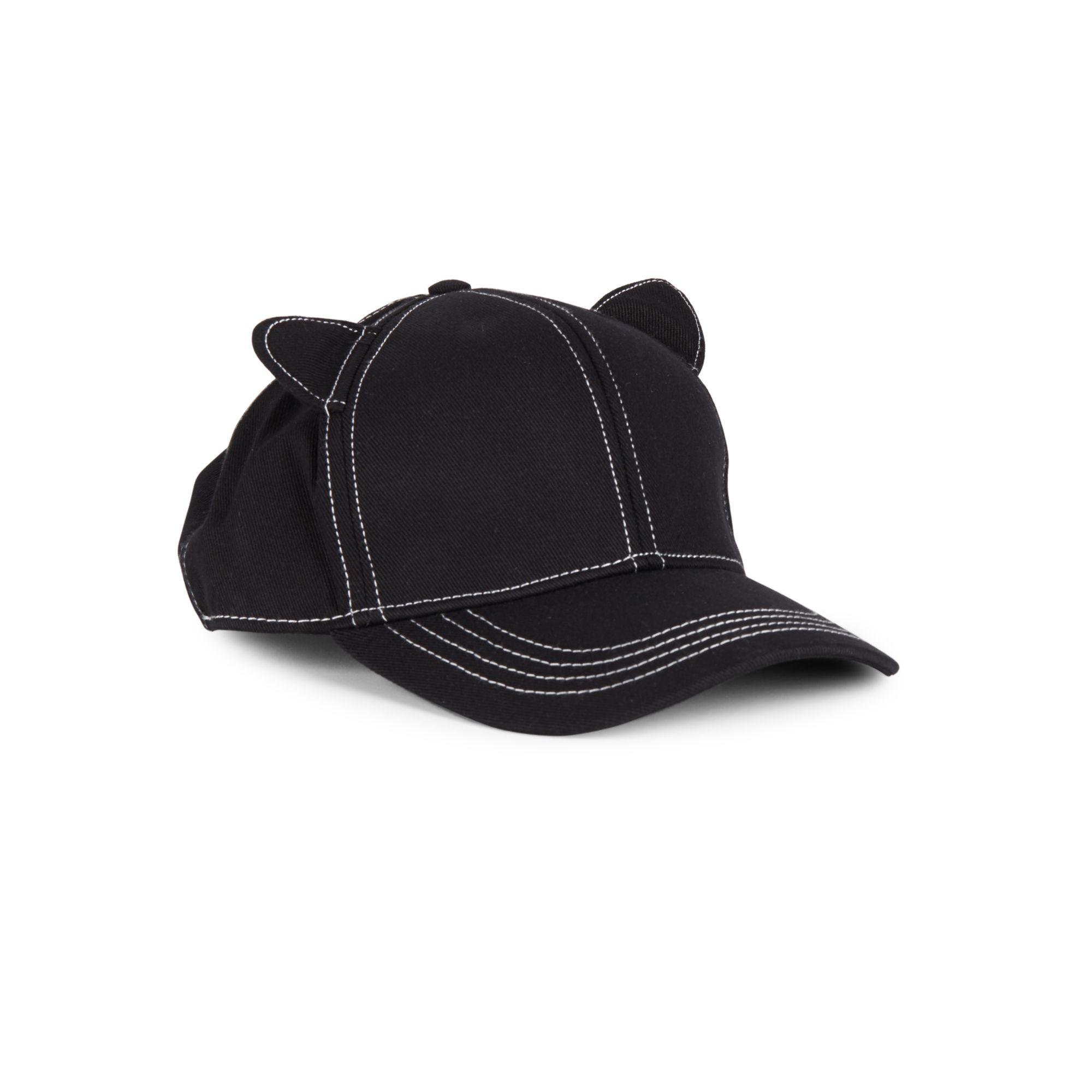Karl Lagerfeld Cat Ears Baseball Hat in Black | Lyst