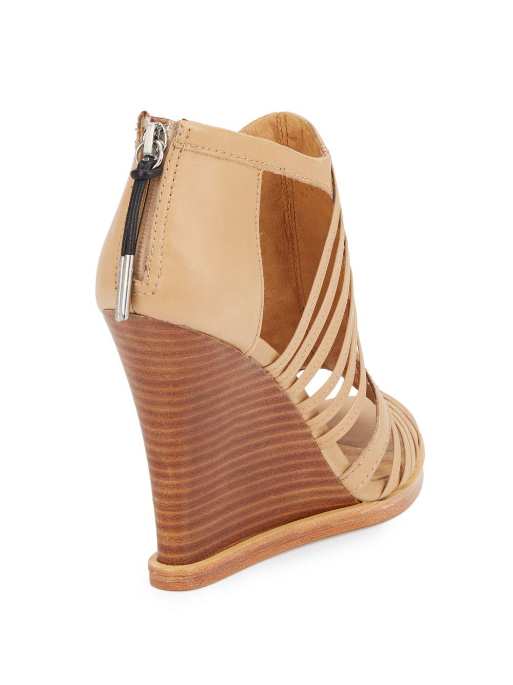 camel color wedge sandals