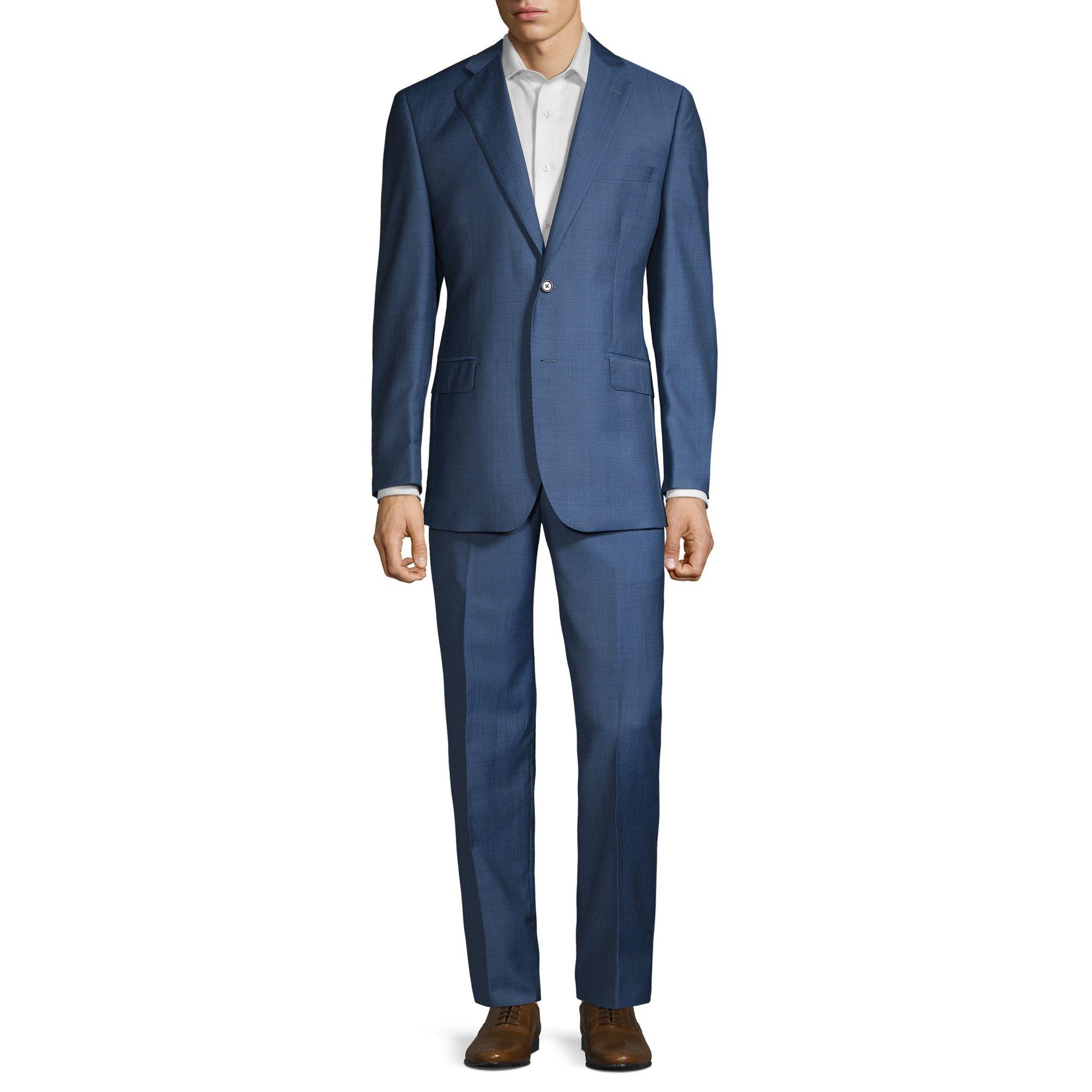 Saks Fifth Avenue Textured Wool & Silk Suit in Blue for Men Lyst