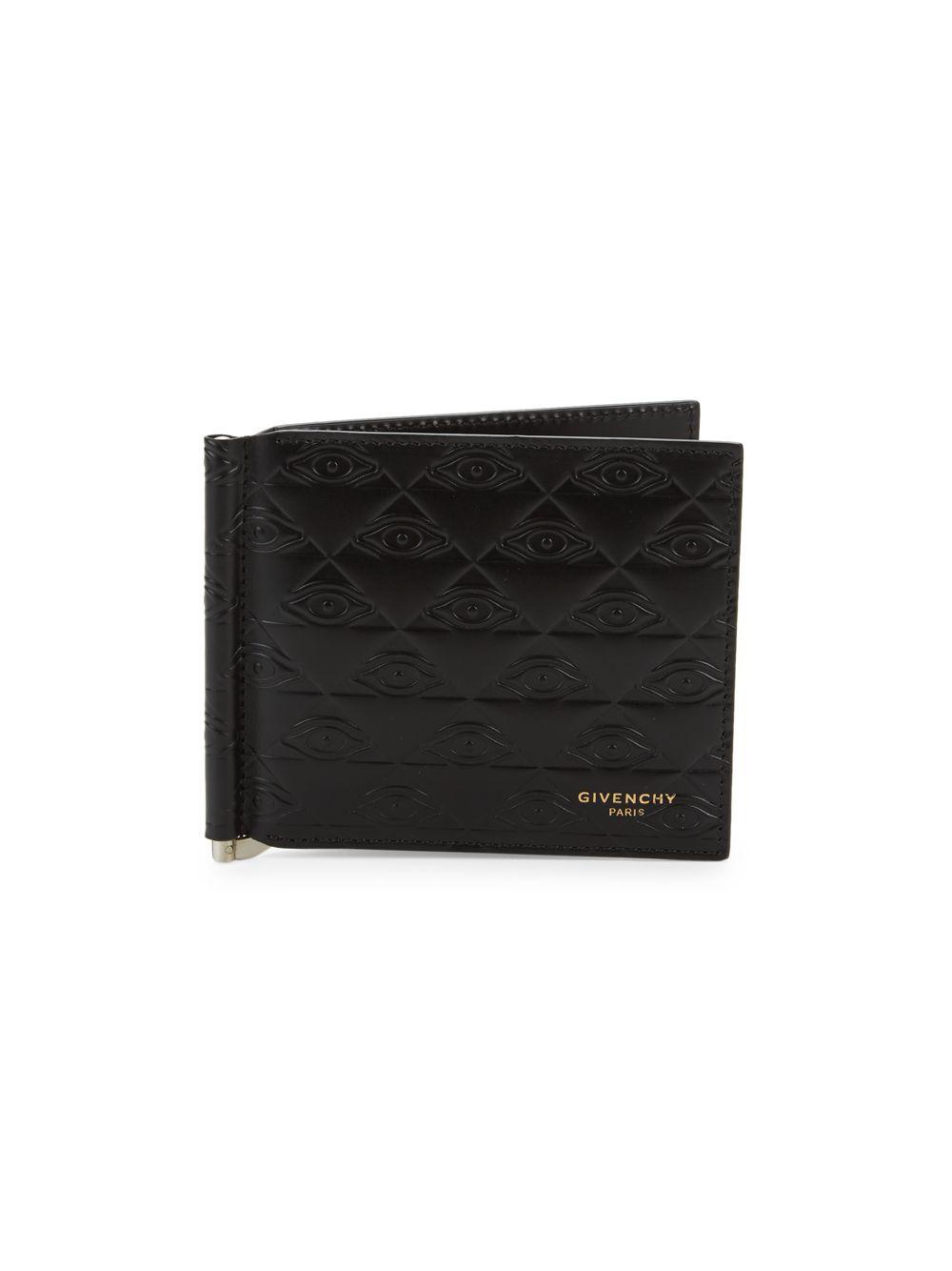 Givenchy Embossed Leather Bi-fold Wallet in Black for Men - Lyst