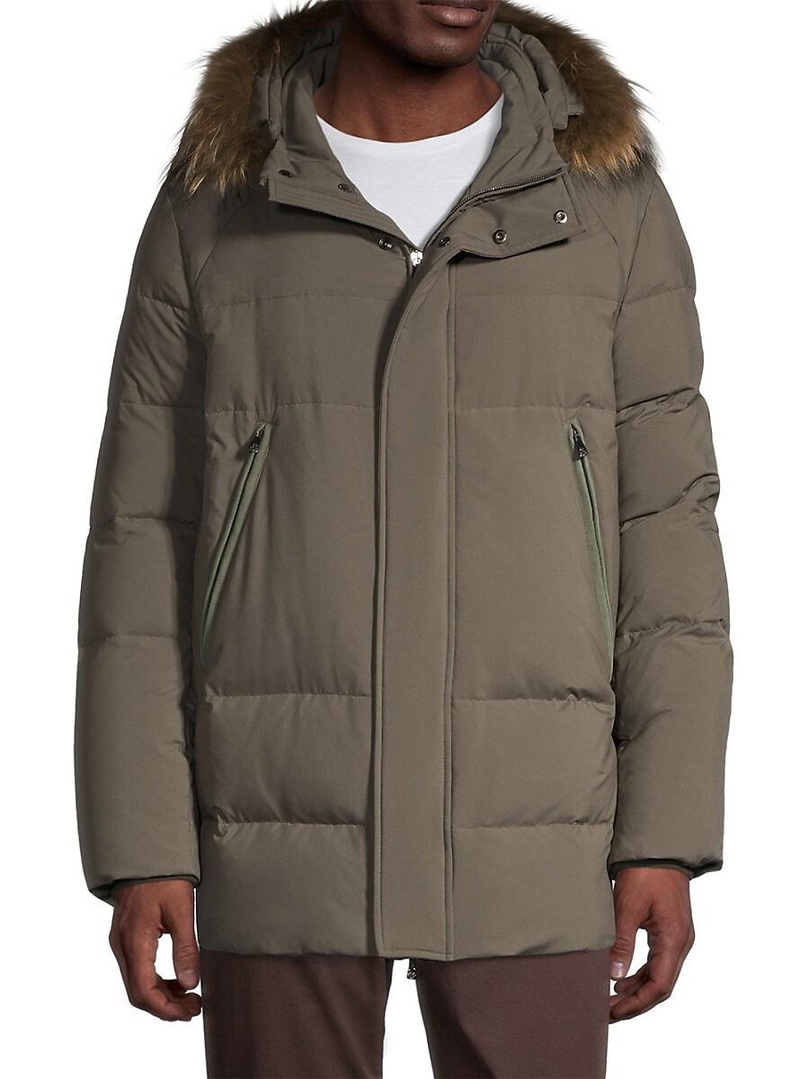 Corneliani Hooded Zip-up Coat in Brown for Men | Lyst