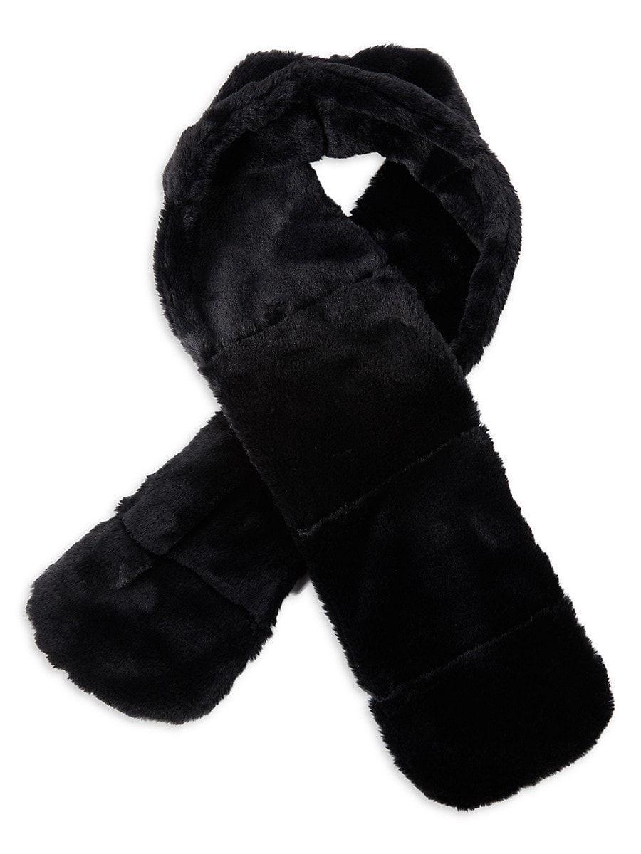 UGG Faux Fur Scarf in Black | Lyst