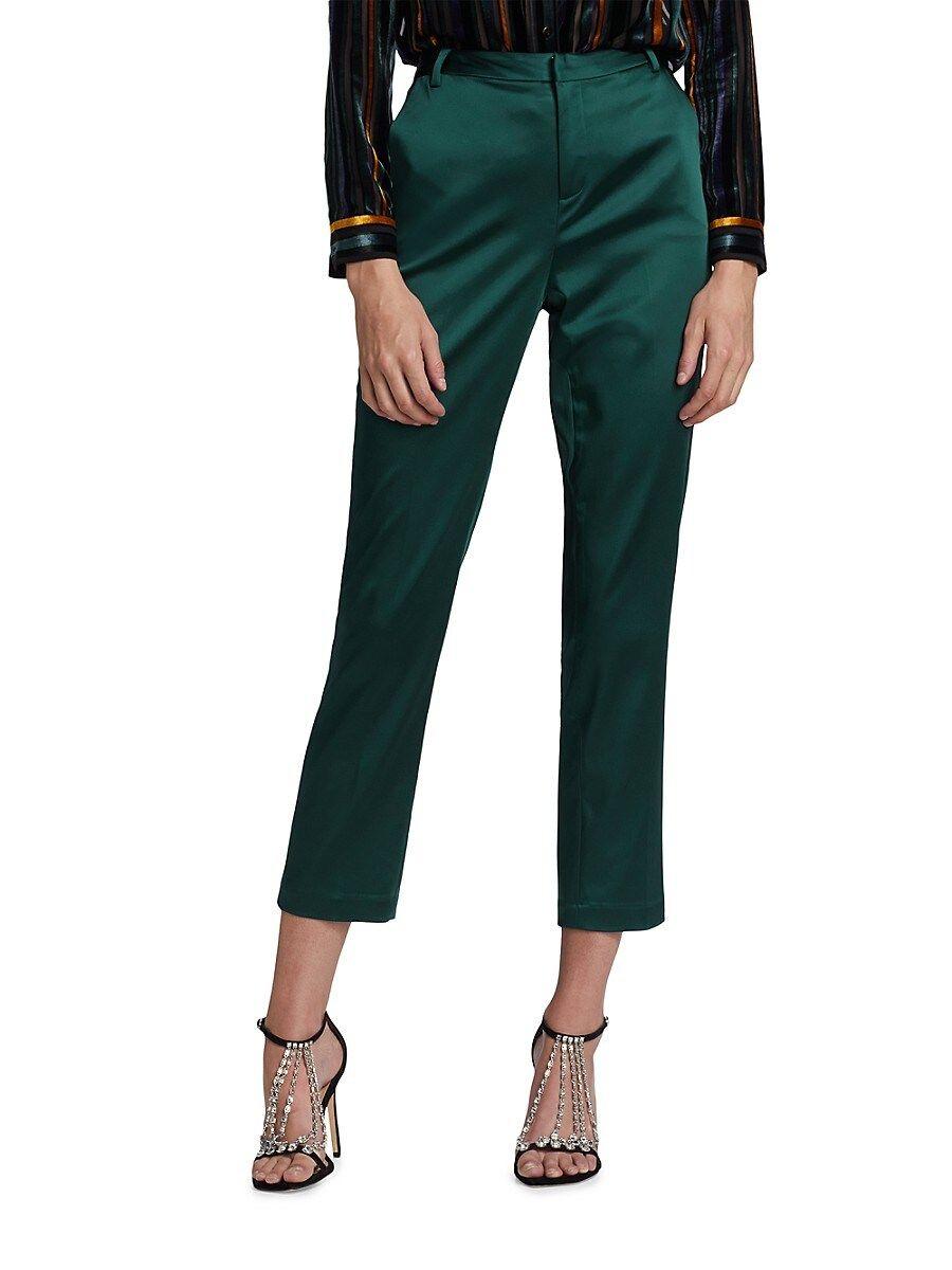 Satin cropped trousers deals