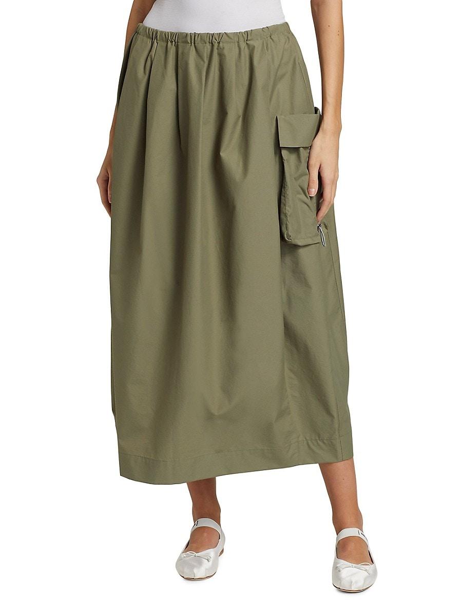 Barneys New York Sartorial Rawness Cotton-Blend Midi-Skirt