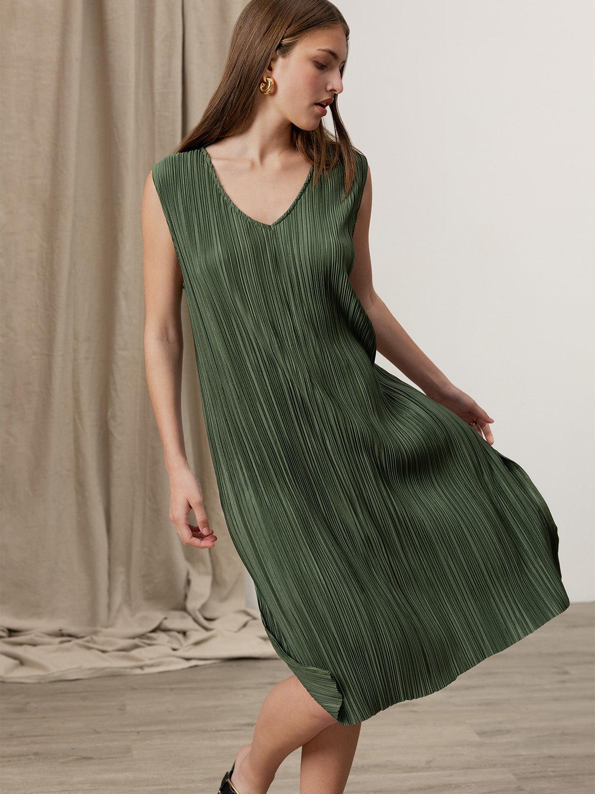 Sanctuary Plisse Column Dress Kombu Green Lyst