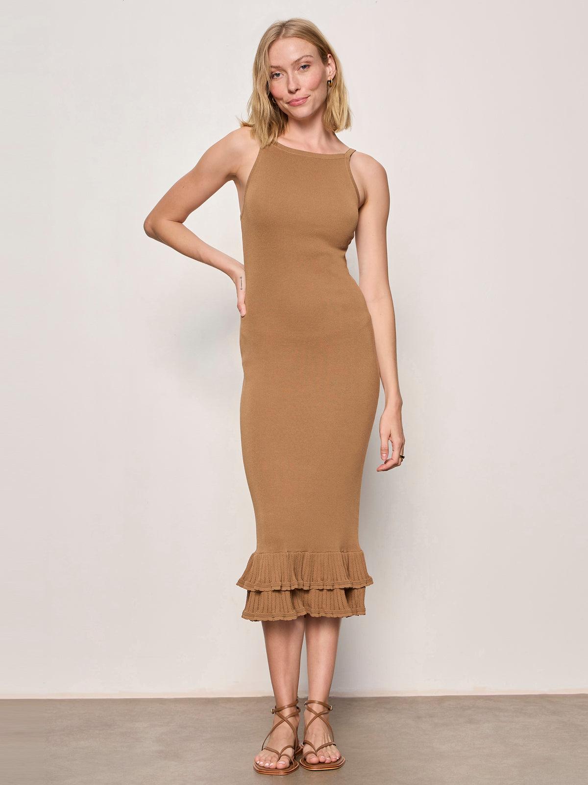 midi womens formal dresses Aphrodite Black Midi Dress