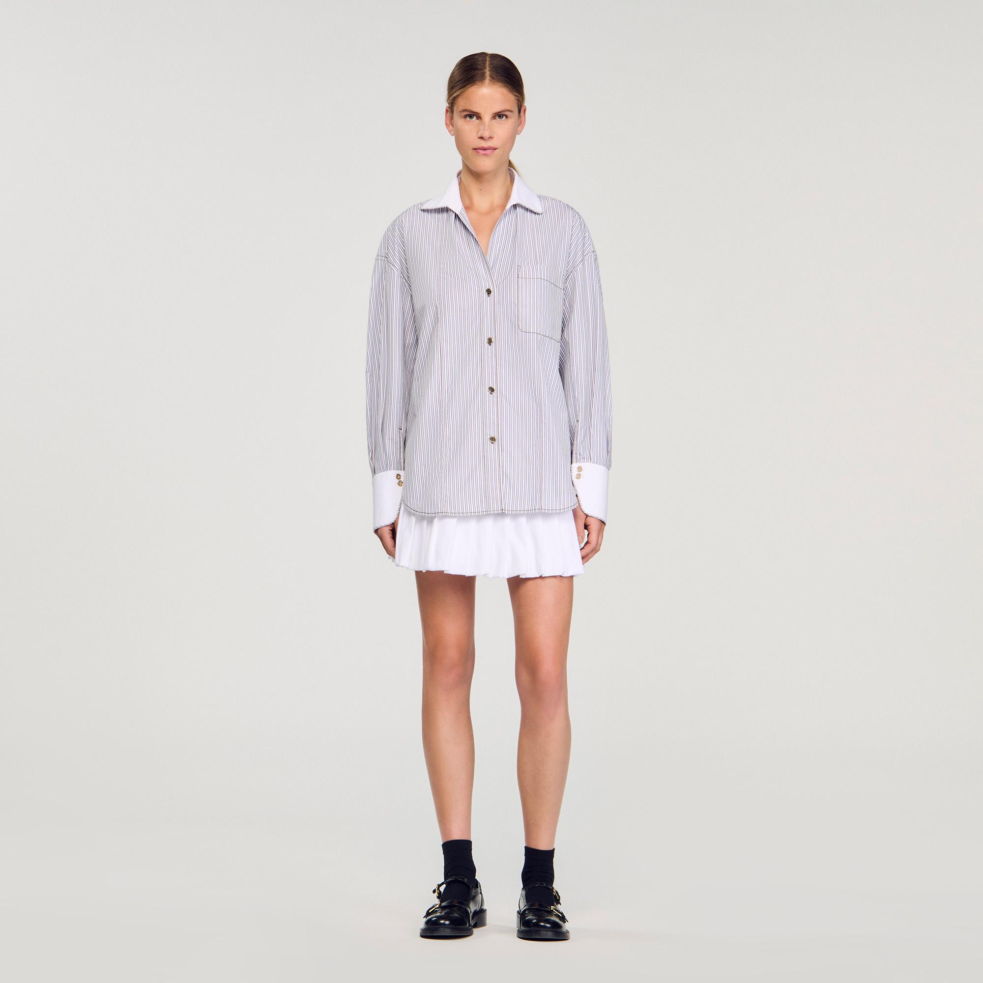 Chemise Rayée Sandro Chemise Blanche Tops Blanc Sandro Pour Femme Lyst