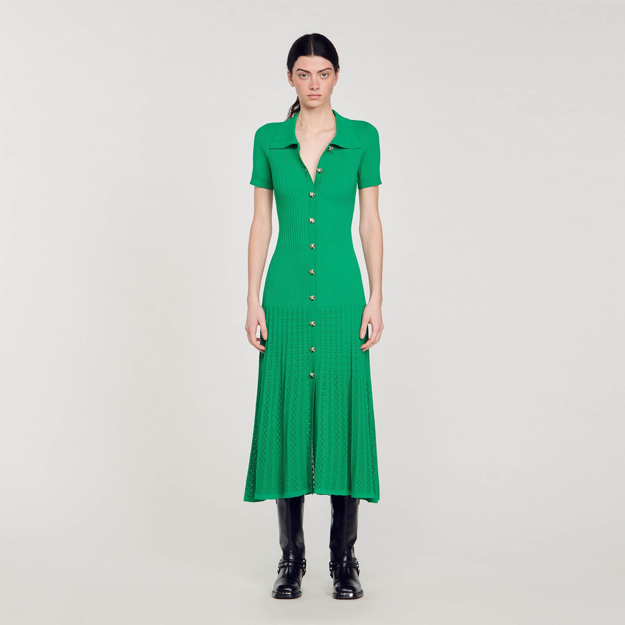 Sandro The Outnet Dresses SANDRO Cutout Printed Satin-twill Midi