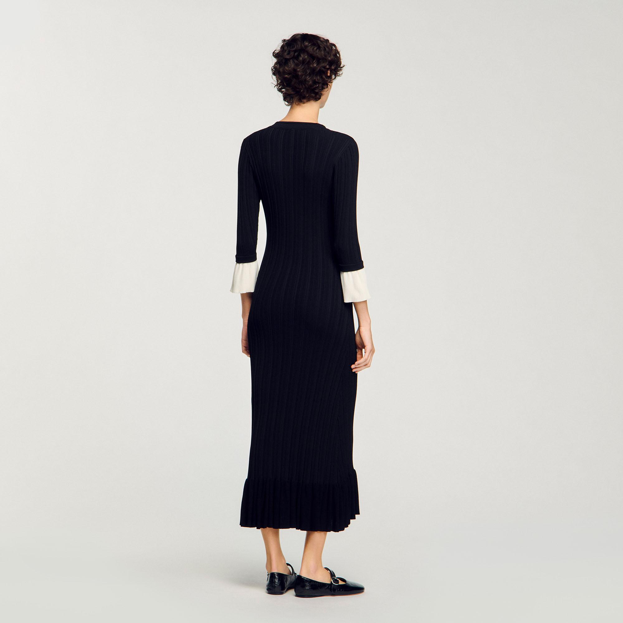 Sandro Two-Tone Knit Maxi Dress in Blue | Lyst UK