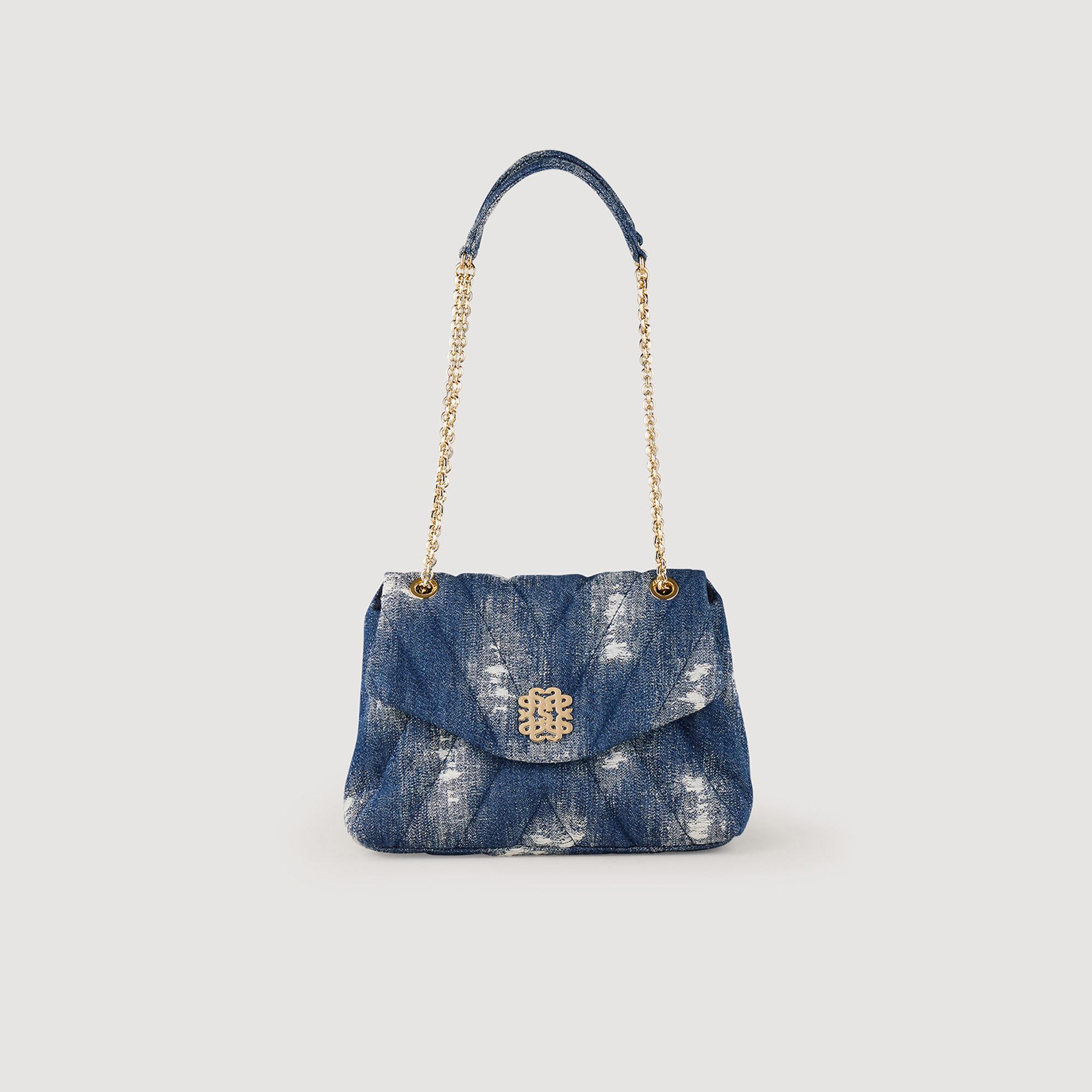 Sac mila en denim destroy Sandro en coloris Bleu Lyst