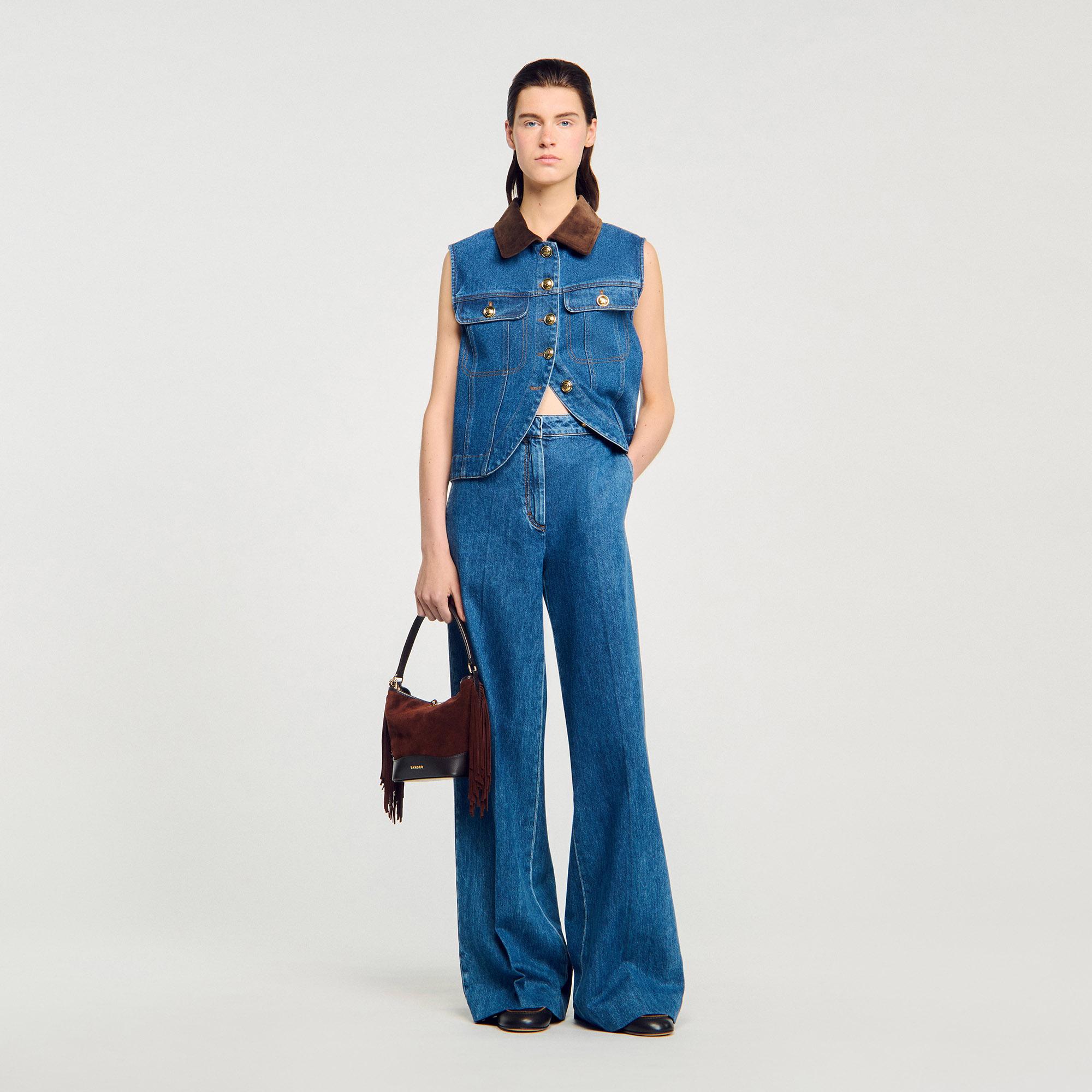 Sandro Wide-Leg Jeans in Blue Lyst UK