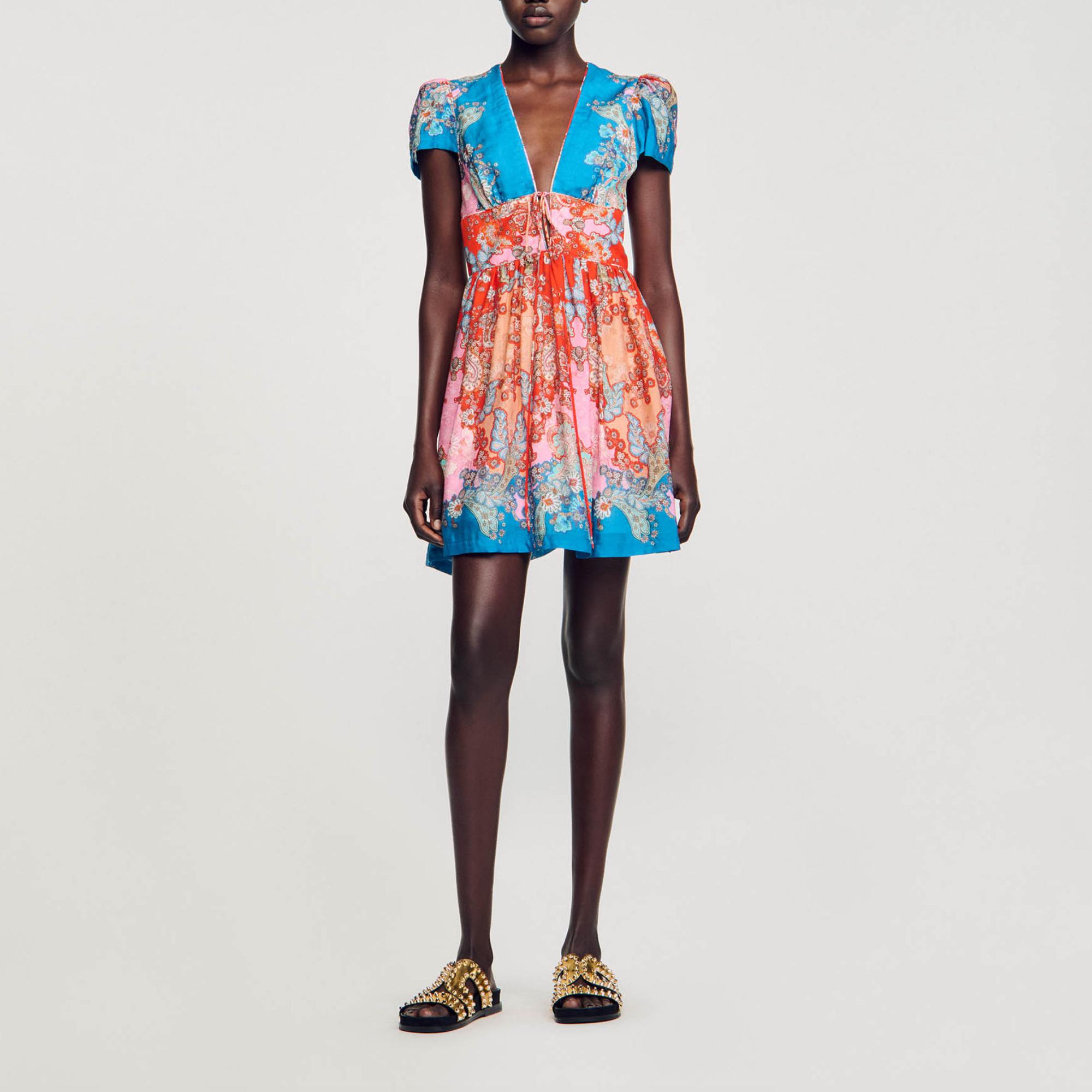 Robe courte imprimée Sandro en coloris Rouge | Lyst