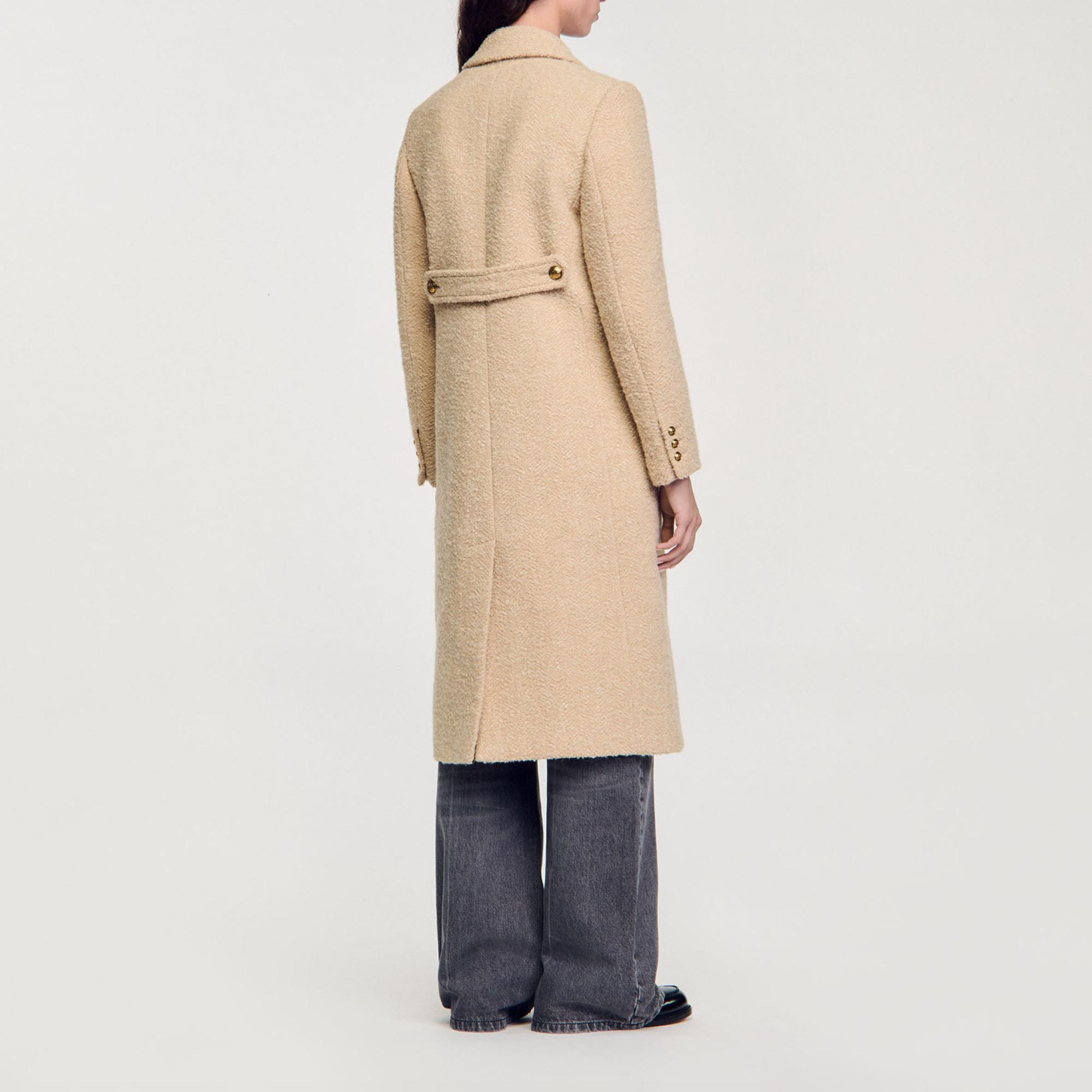 Manteau long à boutonnage croisé Sandro en coloris Neutre Lyst