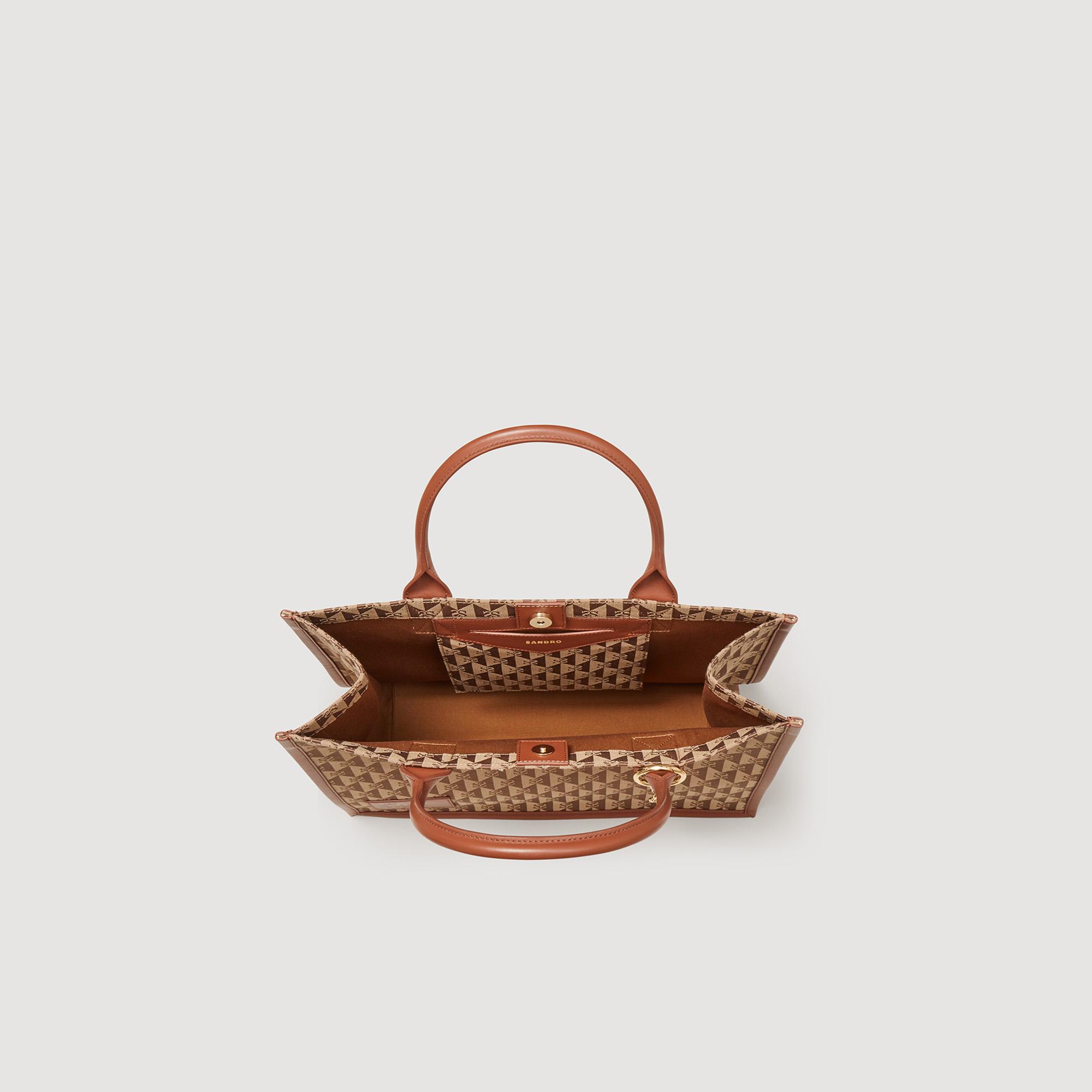 Sac Kasbah jacquard logo Sandro en coloris Marron Lyst