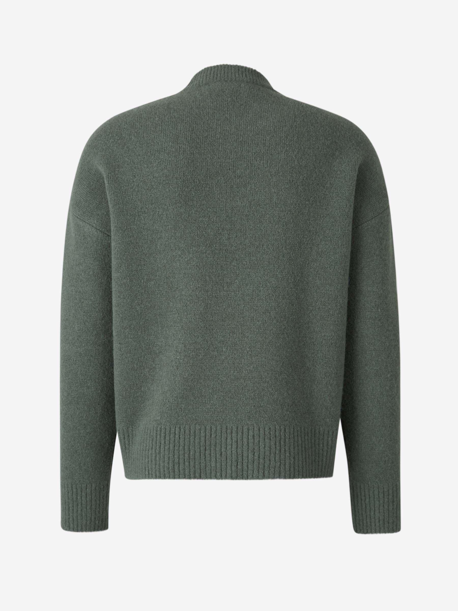 Ami Paris Alpaca Logo Sweater Dark in Green for Men | Lyst