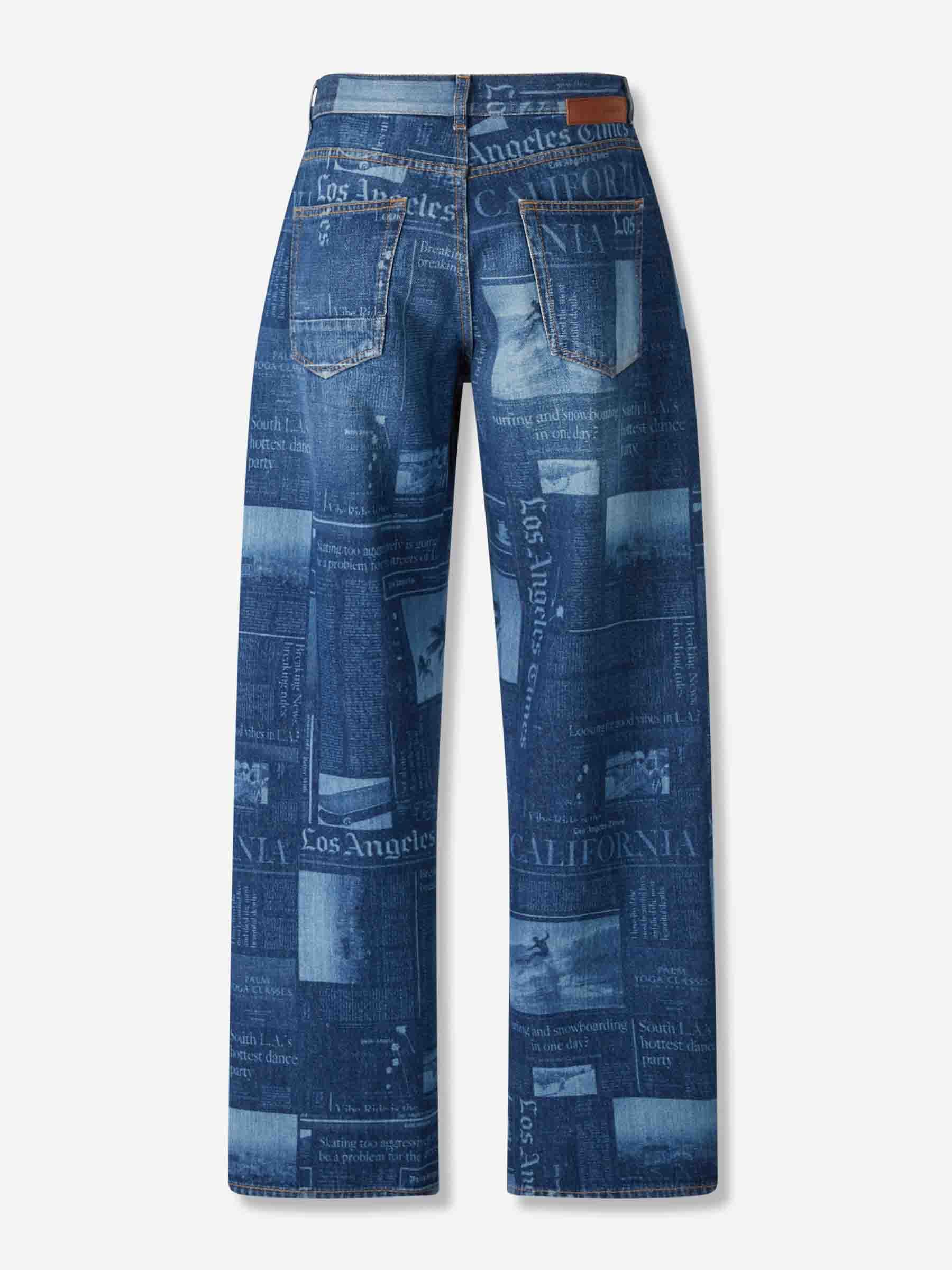 【PALM ANGELS】denim baggy-fit oversized ジーンズ Palm Angels Distressed Wide Leg High-Rise Denim Jeans (Denim