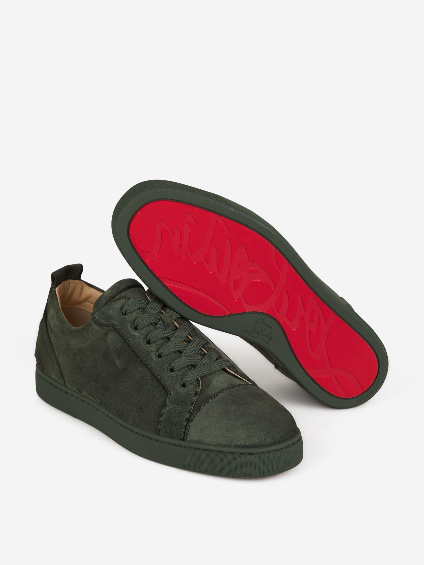 Fun Louis Junior Suede Sneakers in Green - Christian Louboutin