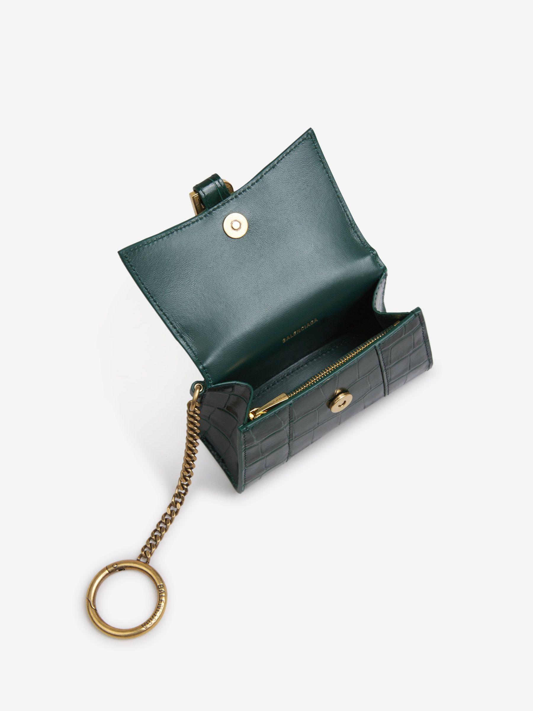 Balenciaga Hourglass Keychain Card Holder in Green Lyst