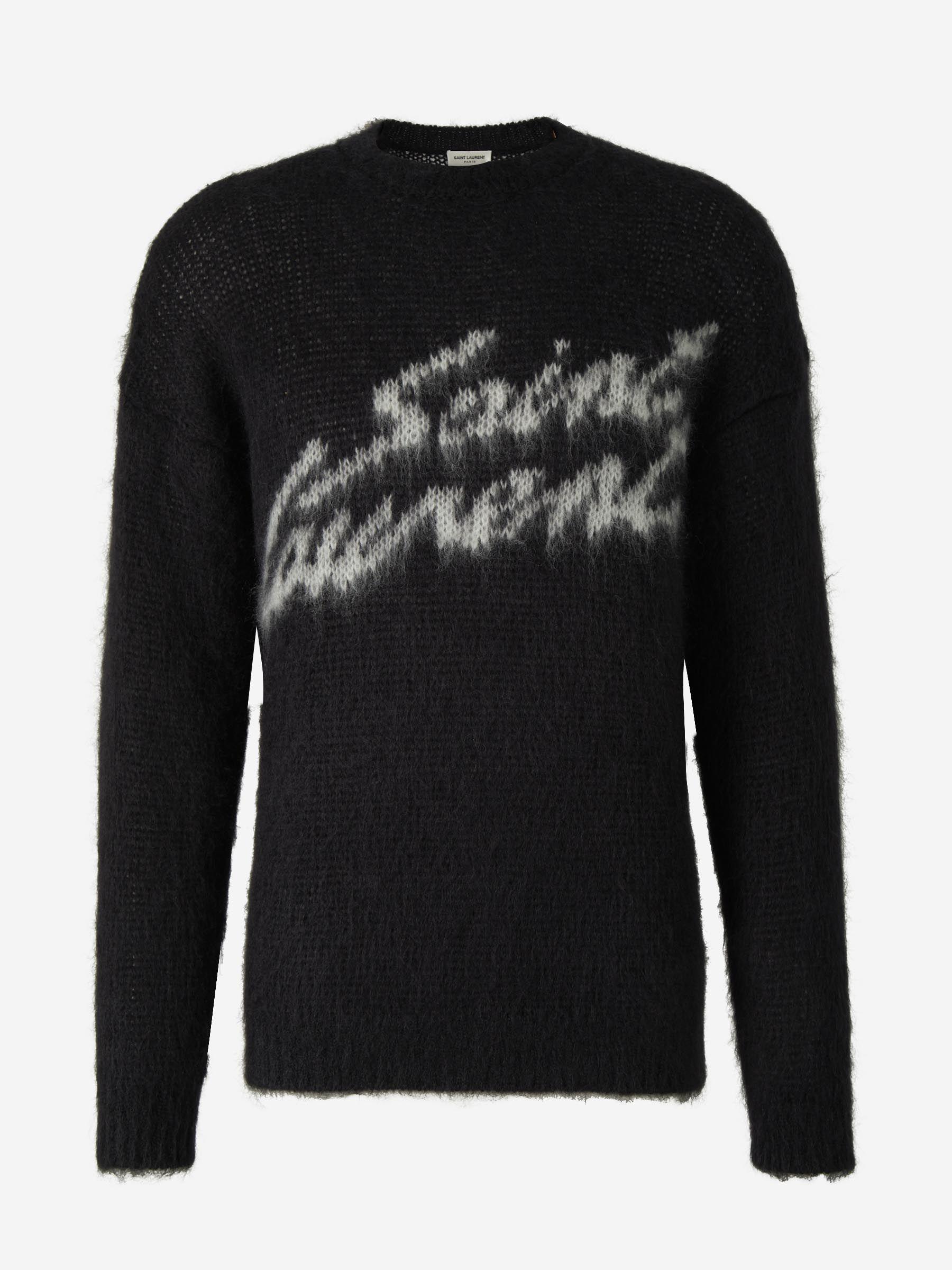 resterende Pygmalion venlige Saint Laurent 90's Logo Knit Sweater in Black for Men | Lyst