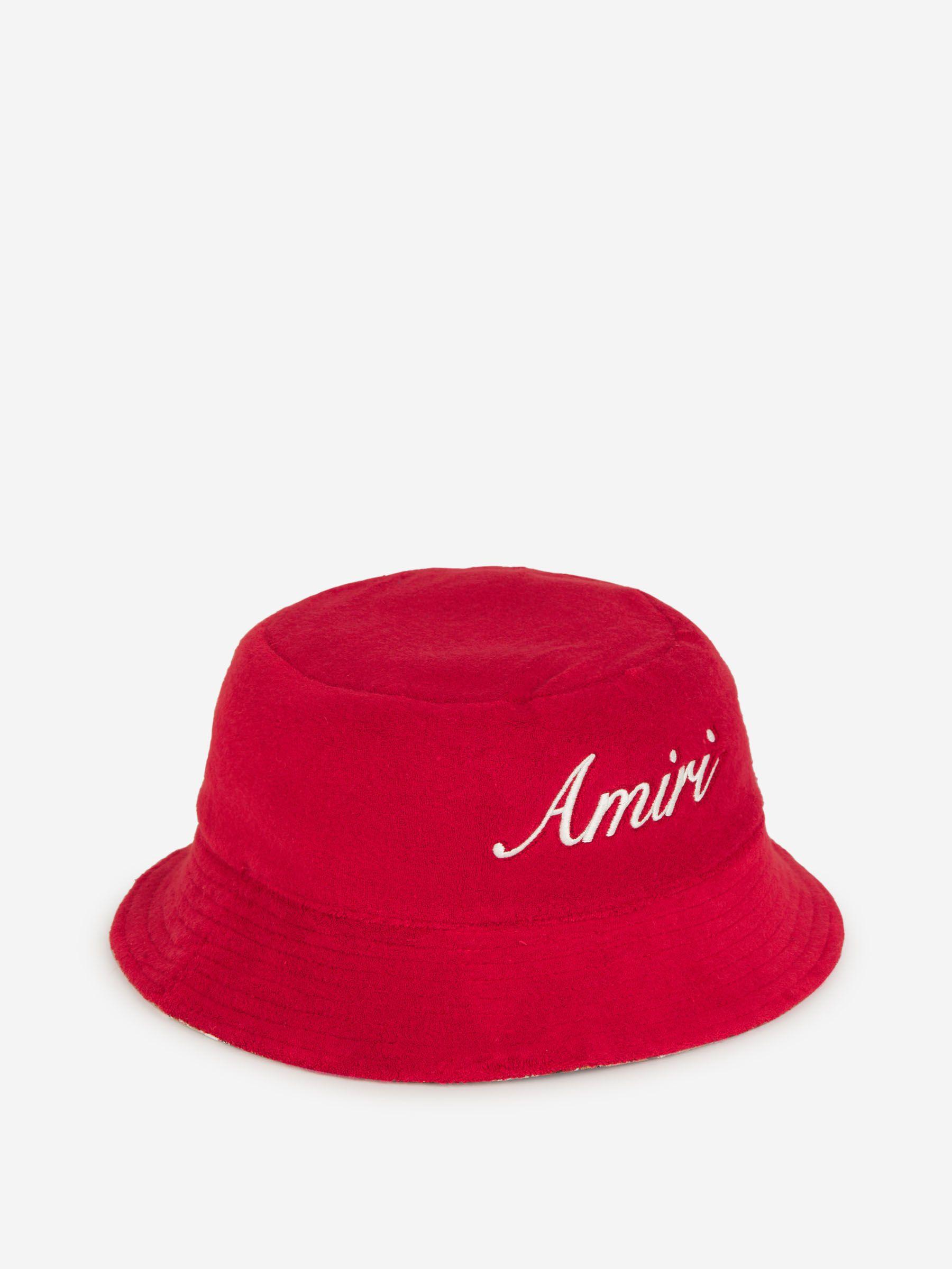 AMIRI logo-embroidered bandana-print Bucket Hat - Farfetch