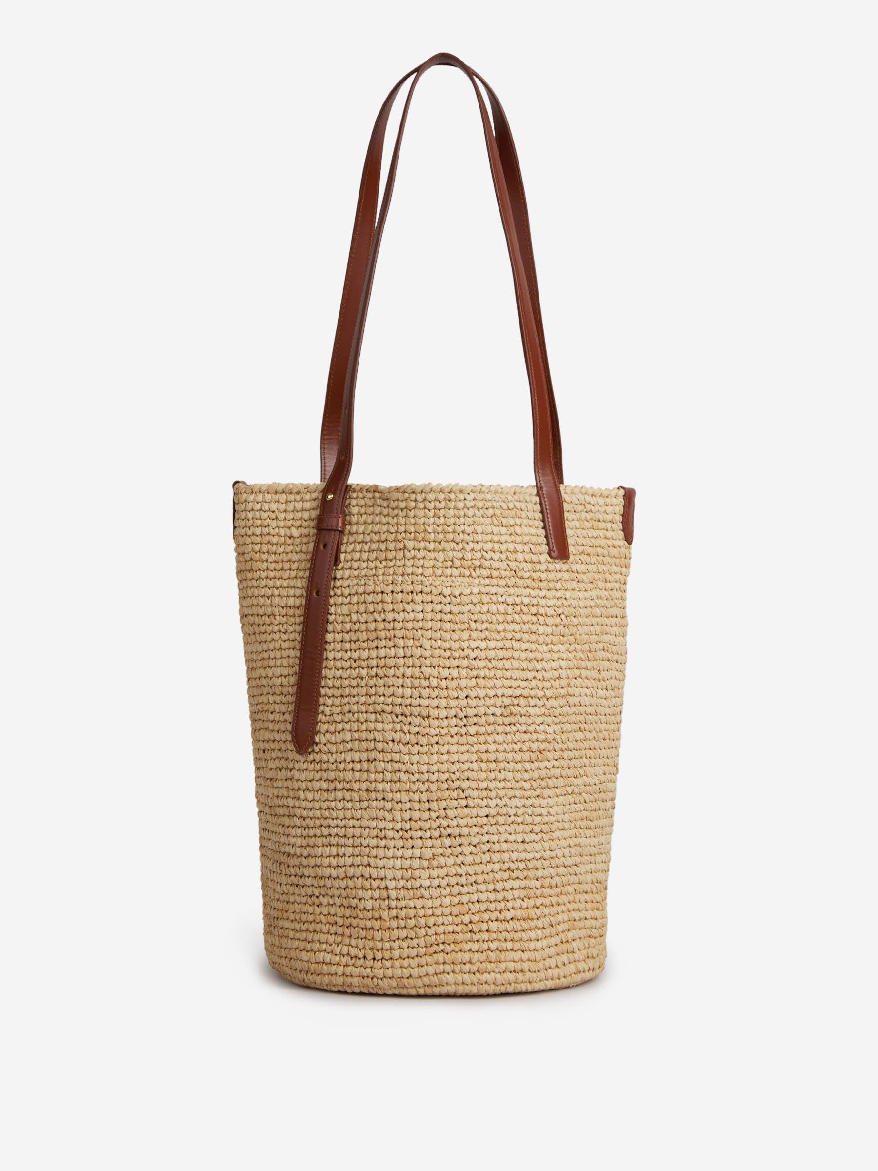 トートバッグ RABANNE LUREX RAFFIA TOTE BAG Black Raffia Tote Bag with logo | Rabanne