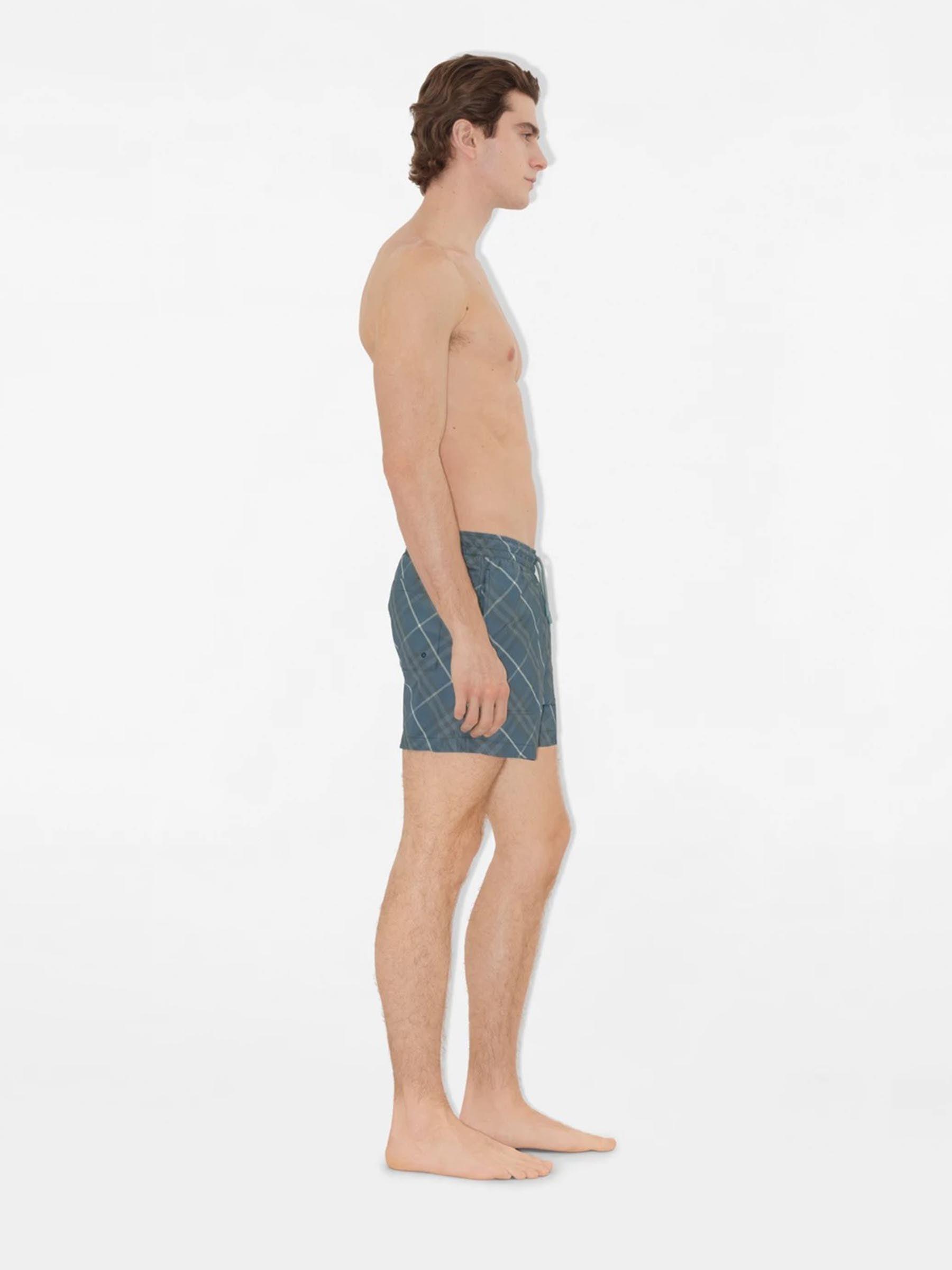 Burberry Check Swim Burberry Swimsuit Mens Blue Burberry Check