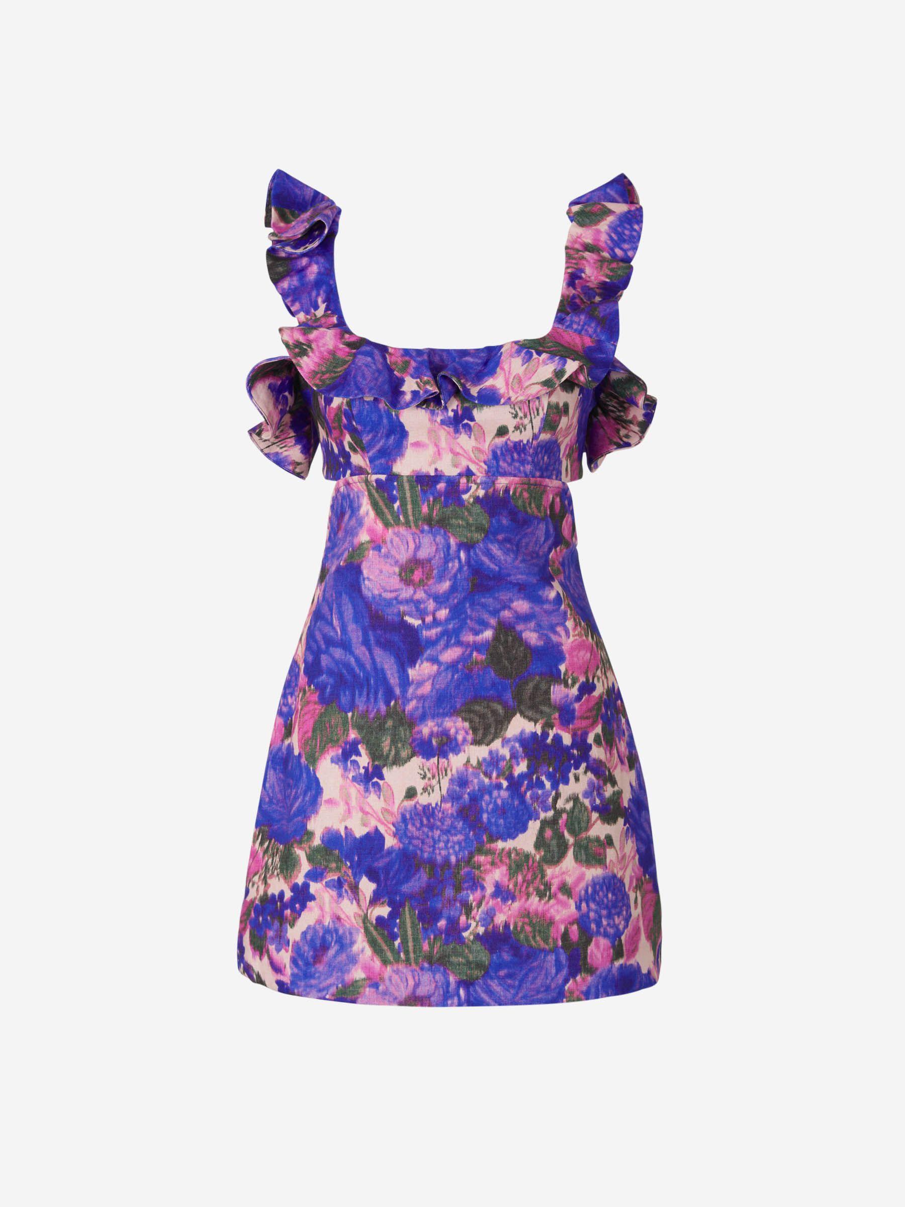Zimmermann Floral High Tide Dress in Purple Lyst