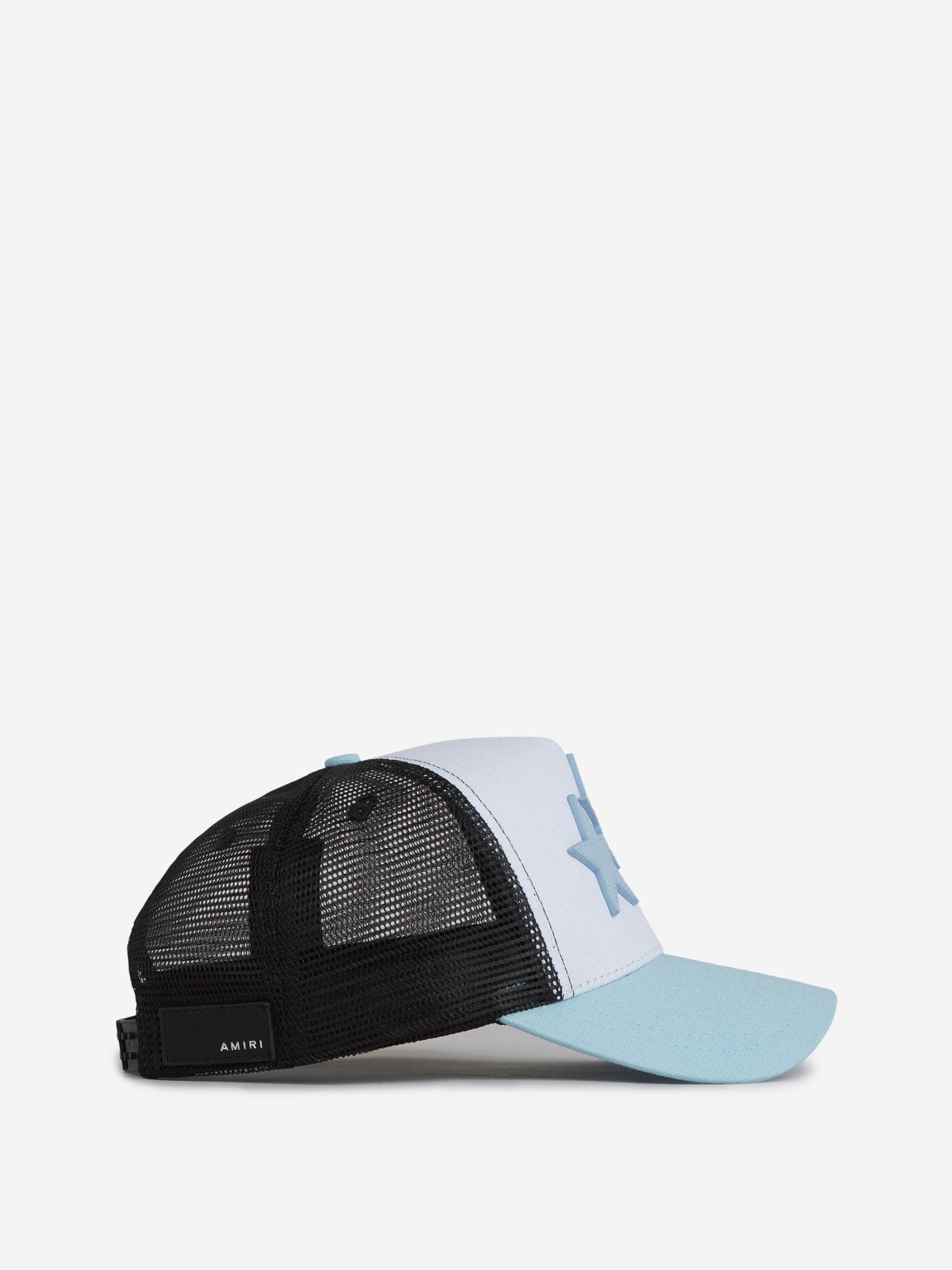 Amiri Blue Trucker Hat with White Star Baseball Cap Women and Men Driver Hats Amiri 3 Star Trucker Hat in Military Green, Blue, and Black  main image 3