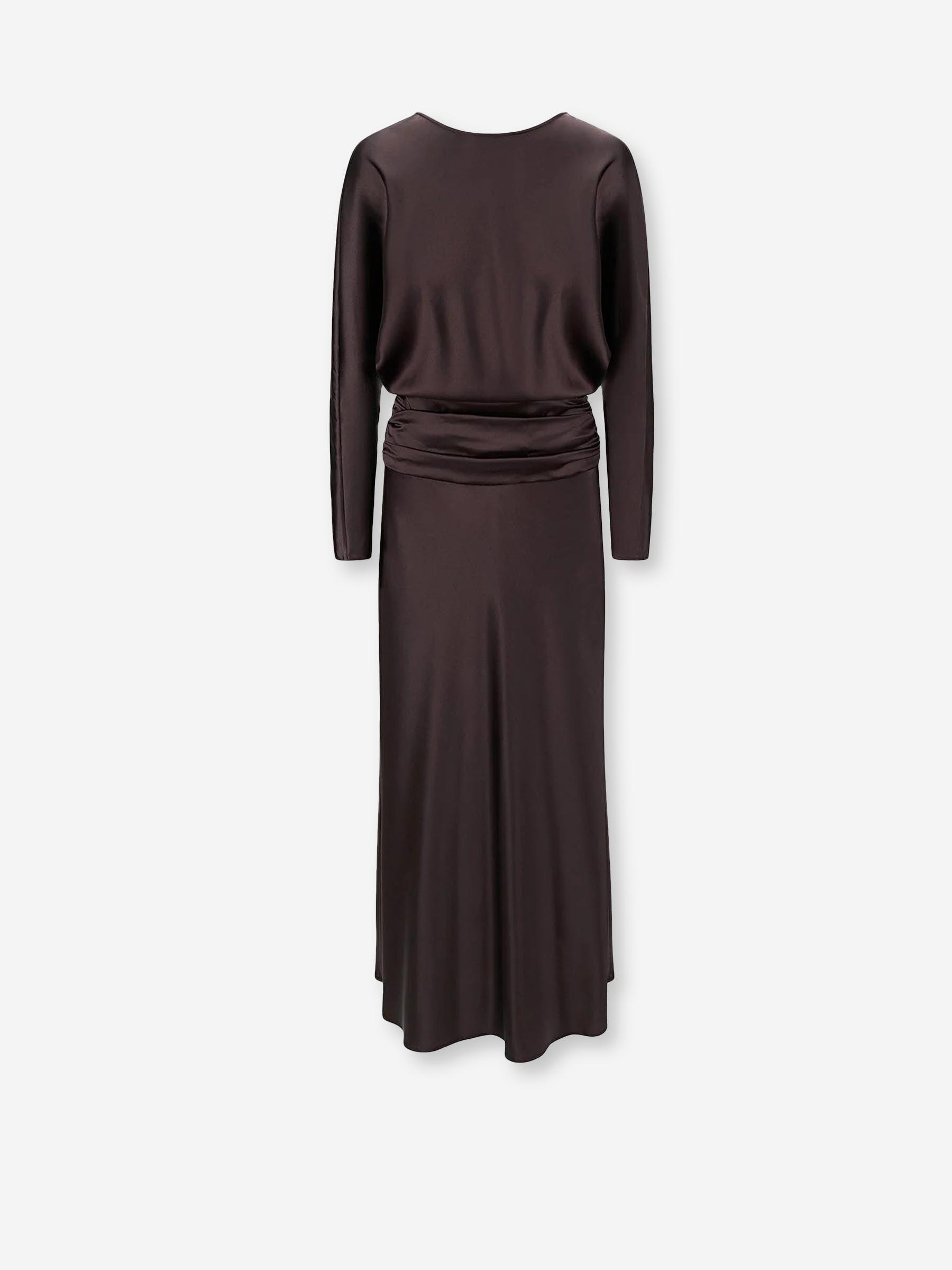 STAUD Maxi Dress Freda in Brown | Lyst