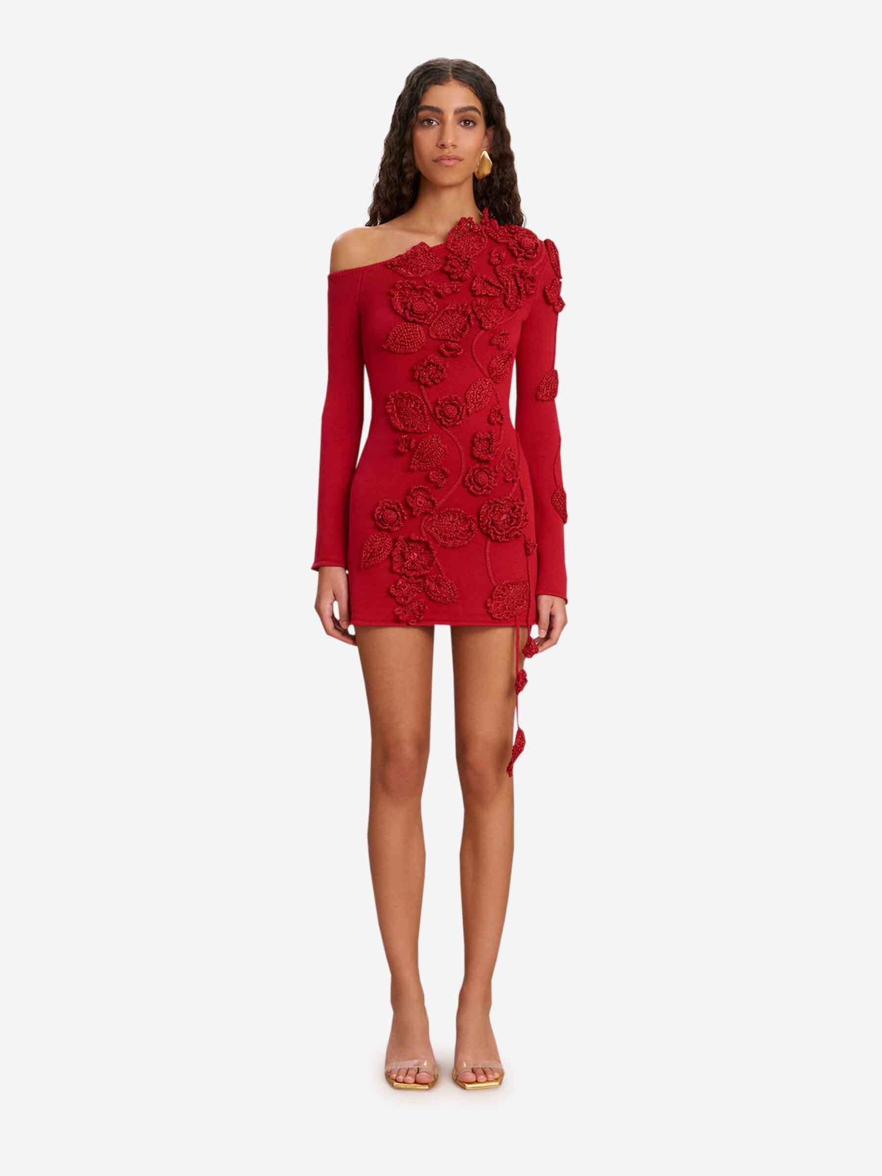Cult Gaia Kaela Crochet Mini Dress in Red | Lyst