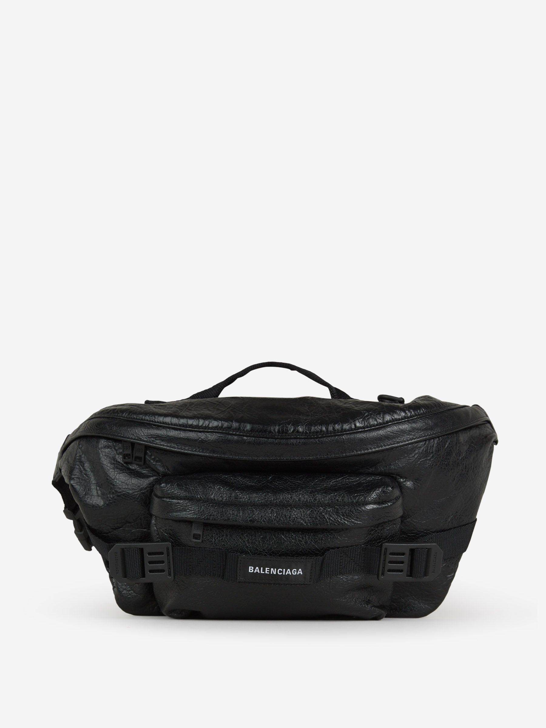 Balenciaga Army Leather Belt Bag in Black for Men | Lyst