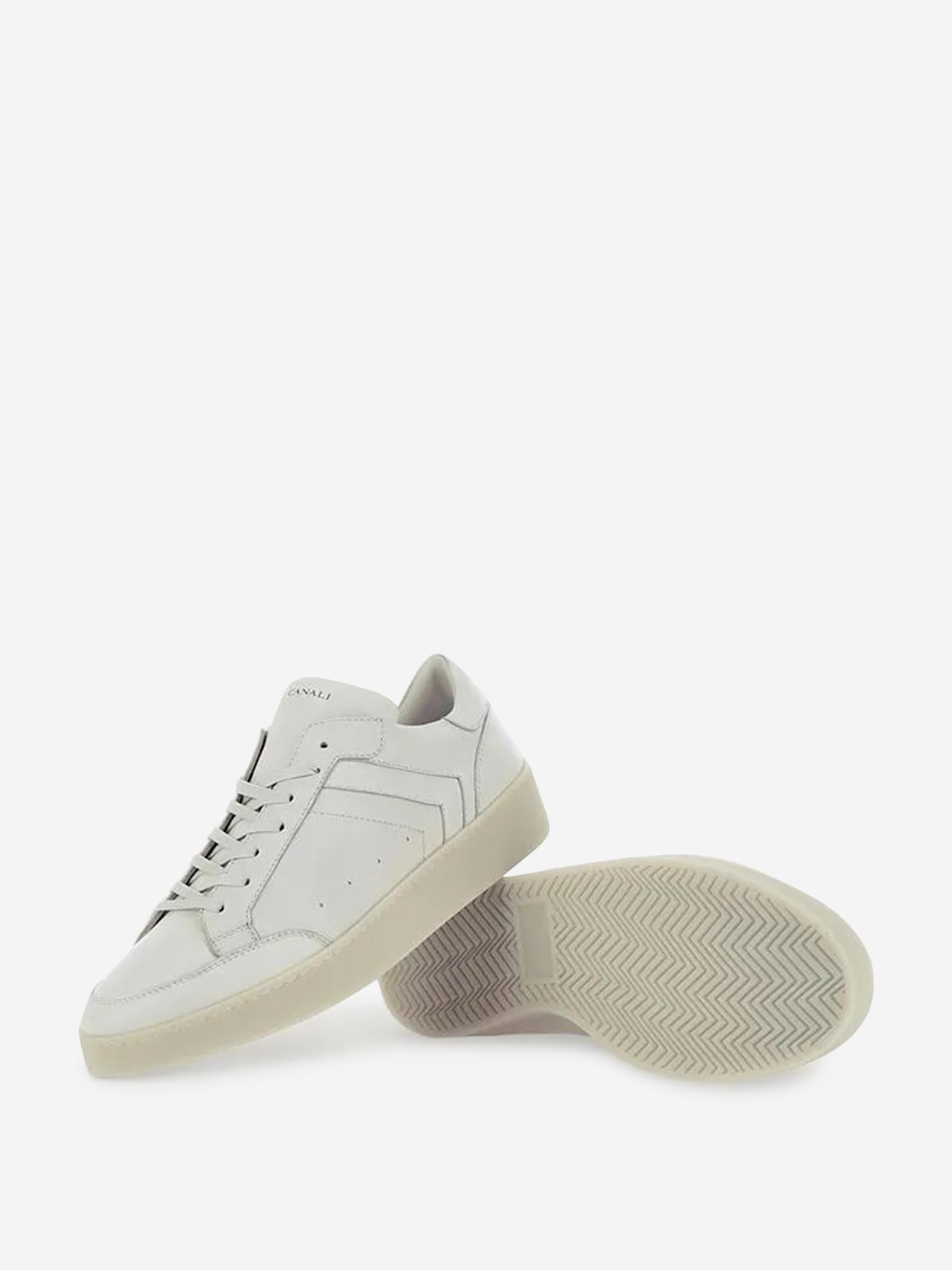 スニーカー CANALI WHITE AND GREY LEATHER SNEAKERS Canali - Leather Sneakers - White Canali