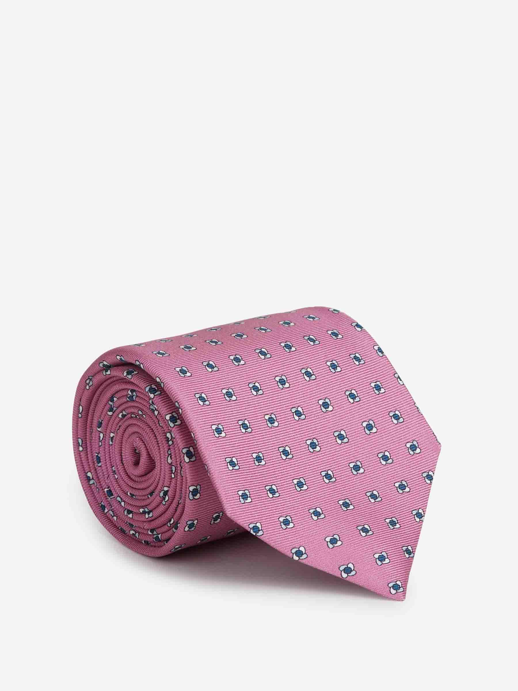 Cravatta rosa scuro con micropois in pura seta | Sartoria Cravatta rosa scuro con micropois in pura seta | Sartoria
