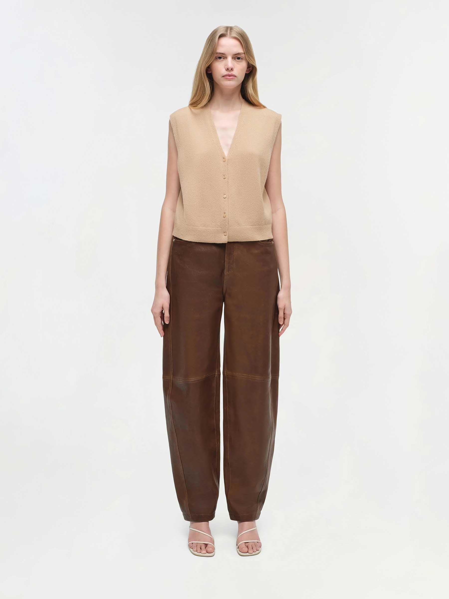 パンツ Jonathan Simkhai Straight Leg Trousers With Tailored Zack Straight Leg Pants - Cashmere | SIMKHAI