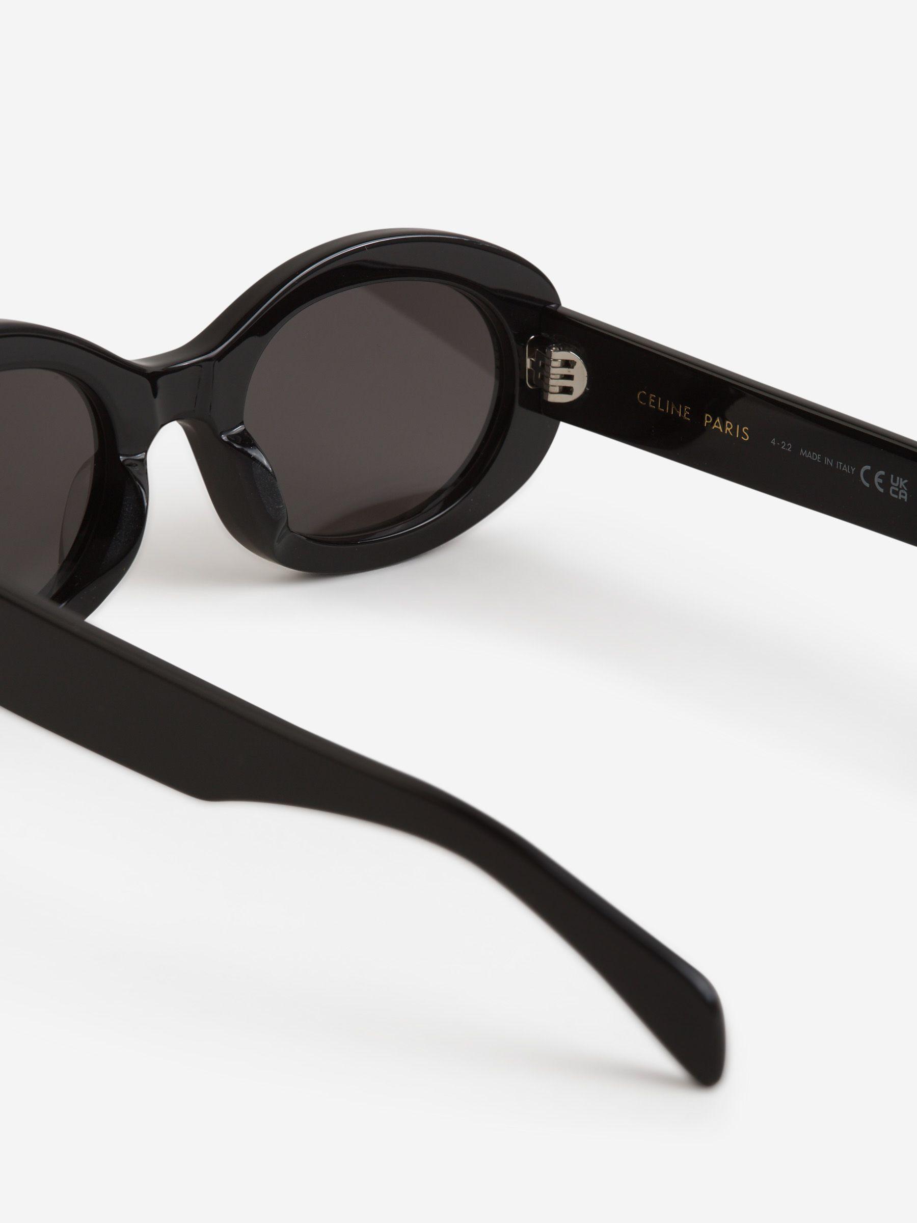 Celine Oval Sunglasses in Black | Lyst