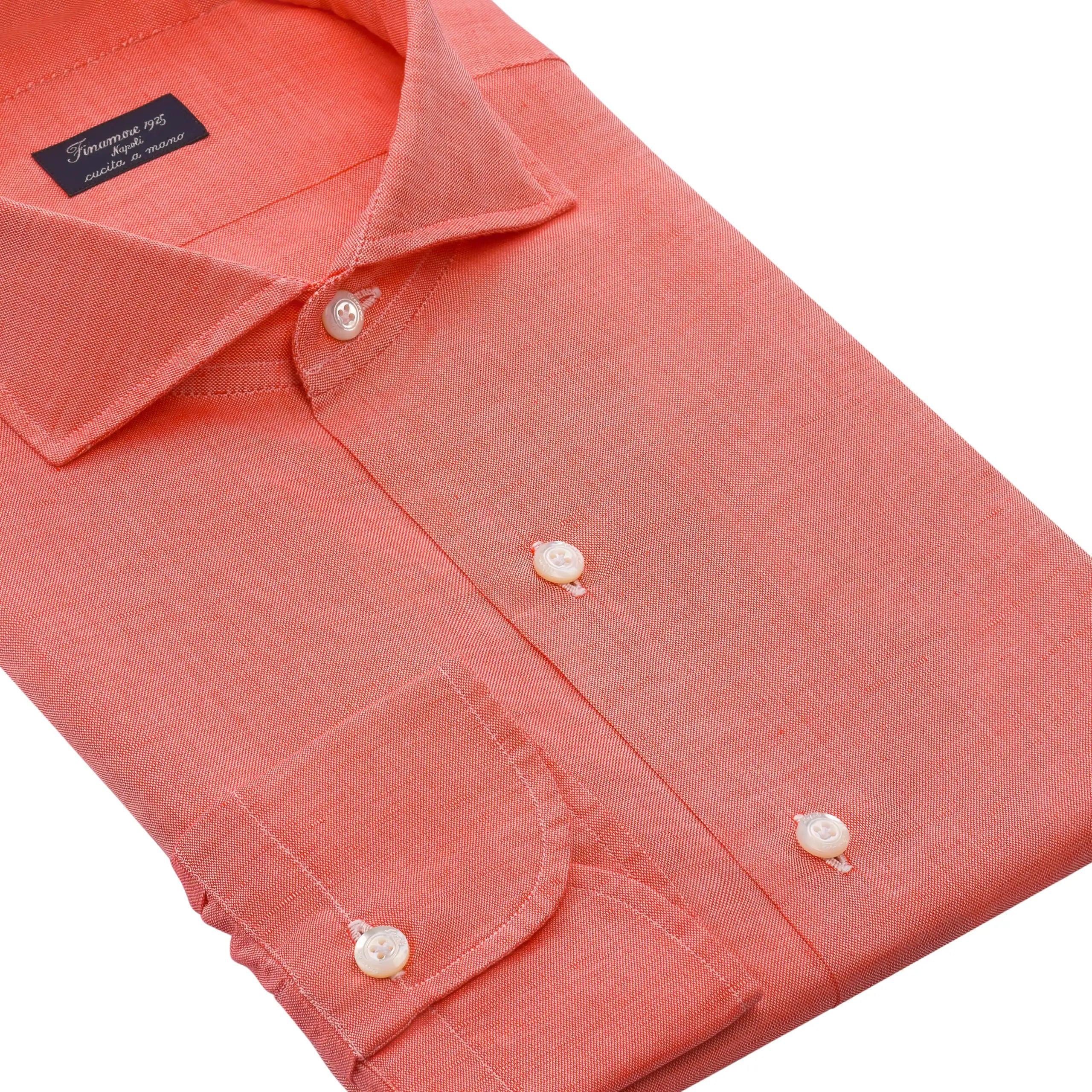 Finamore Linen-blend Shirt in Red for Men | Lyst