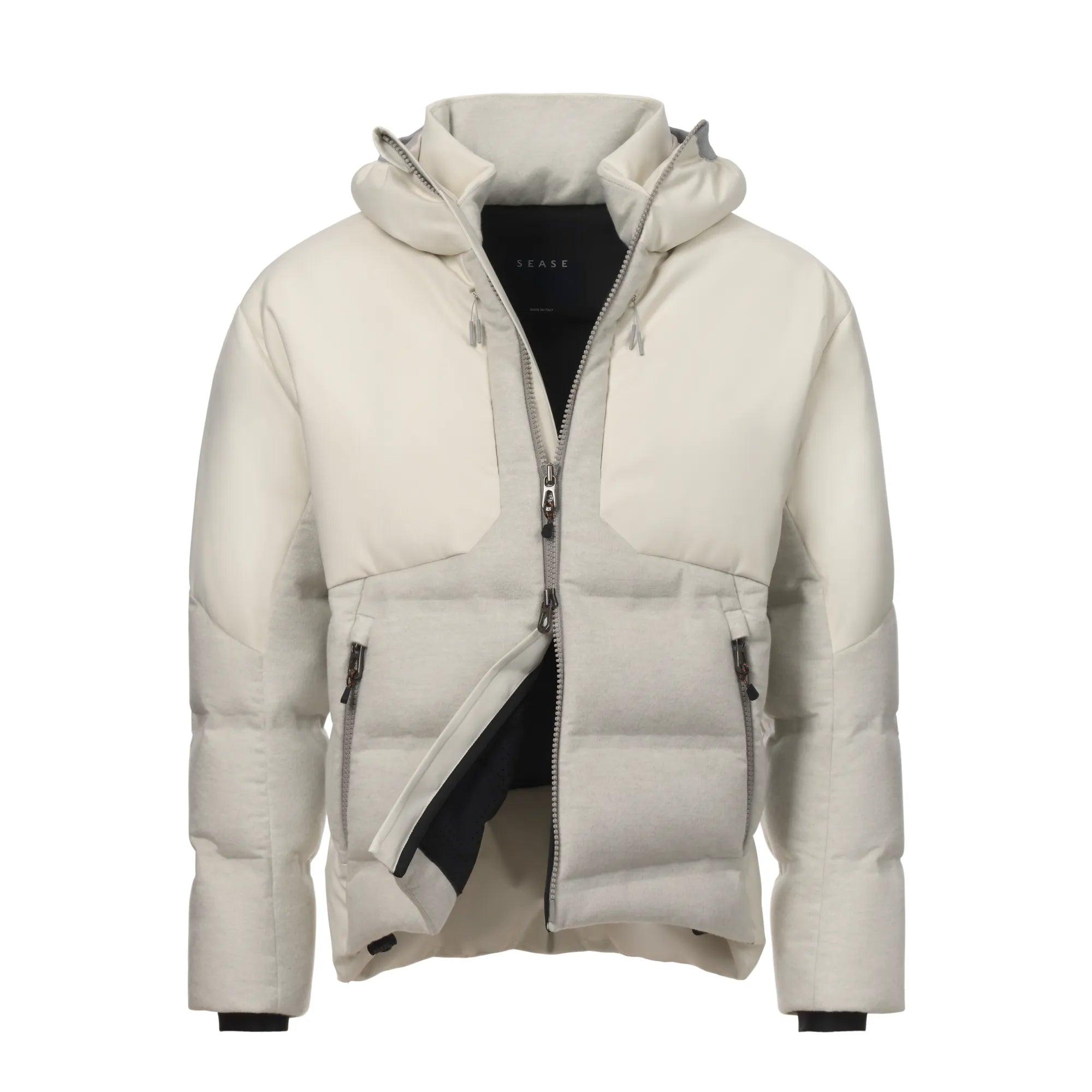 Sease "vampire" Insulated Cashmere And Wool Hooded Down Jacket in Gray