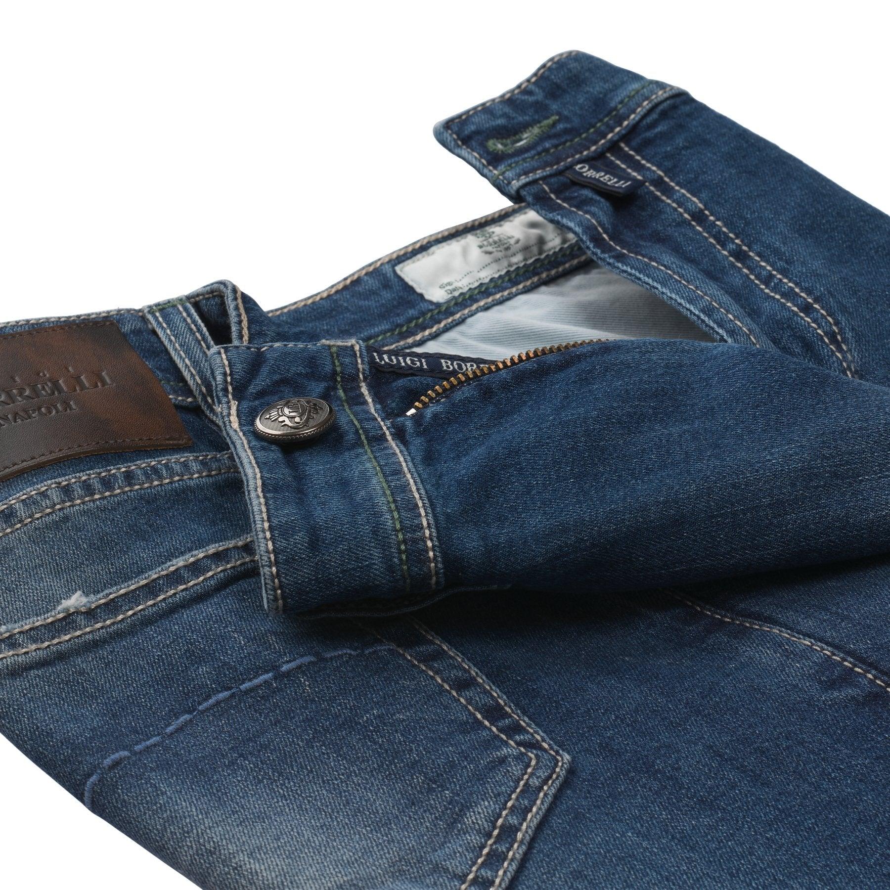Luigi Borrelli Slim-fit Stretch-denim Jeans in Blue for Men | Lyst