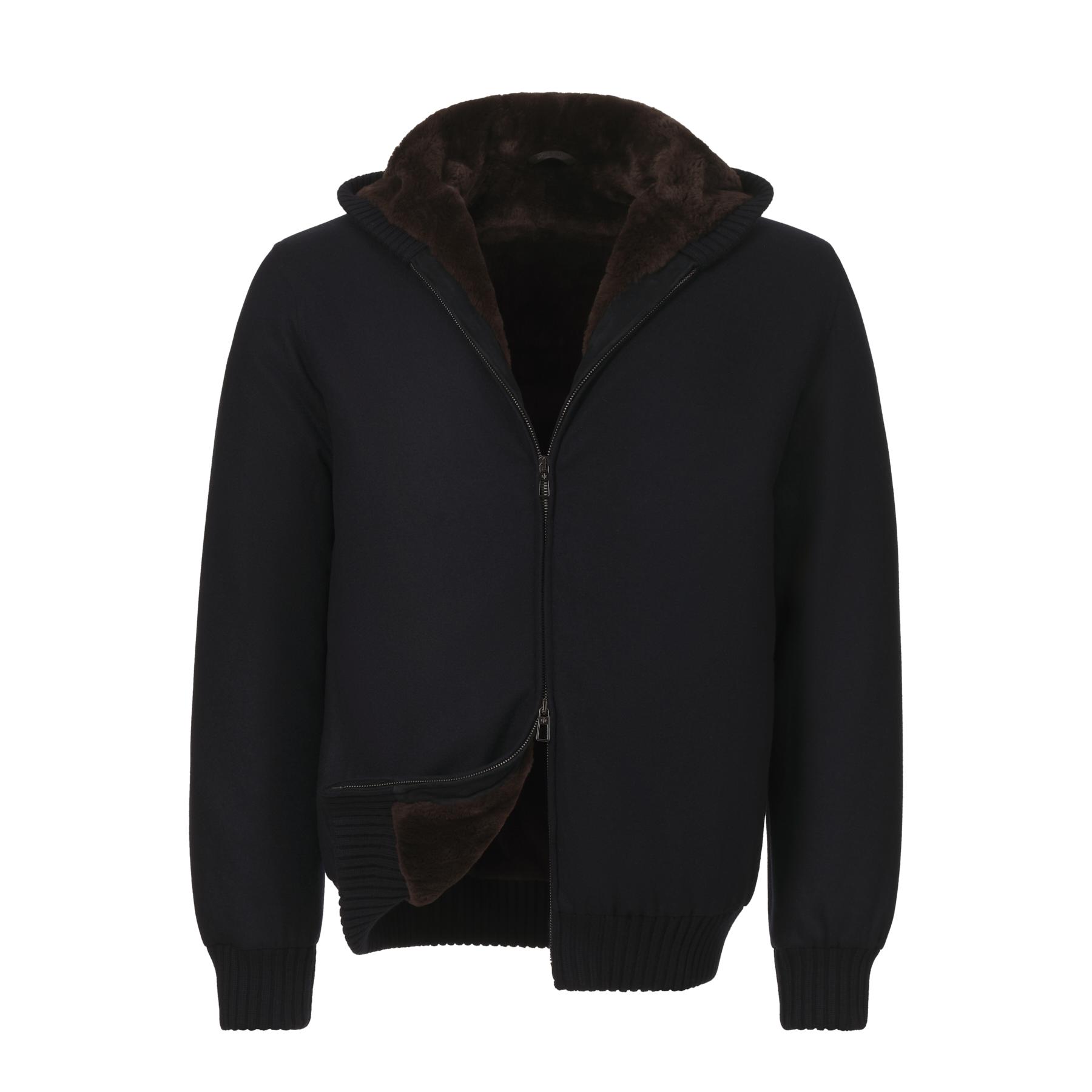 Loro Piana Cashmere Hooded Bomber Jacket With Fur Lining in Black for ...