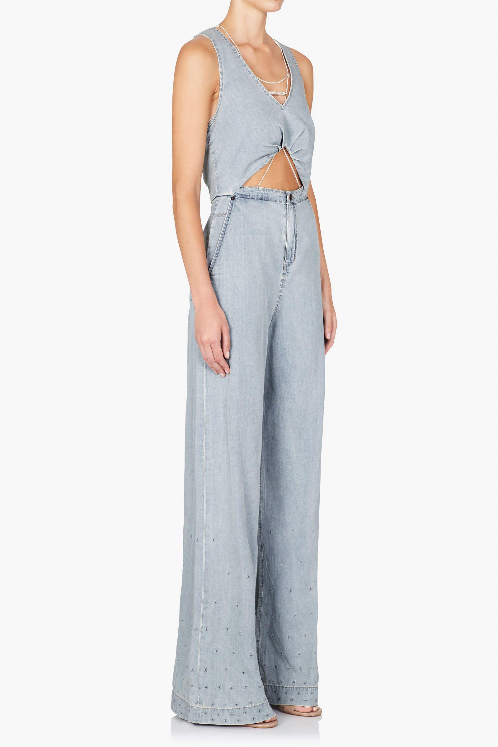 sass and bide denim jumpsuit