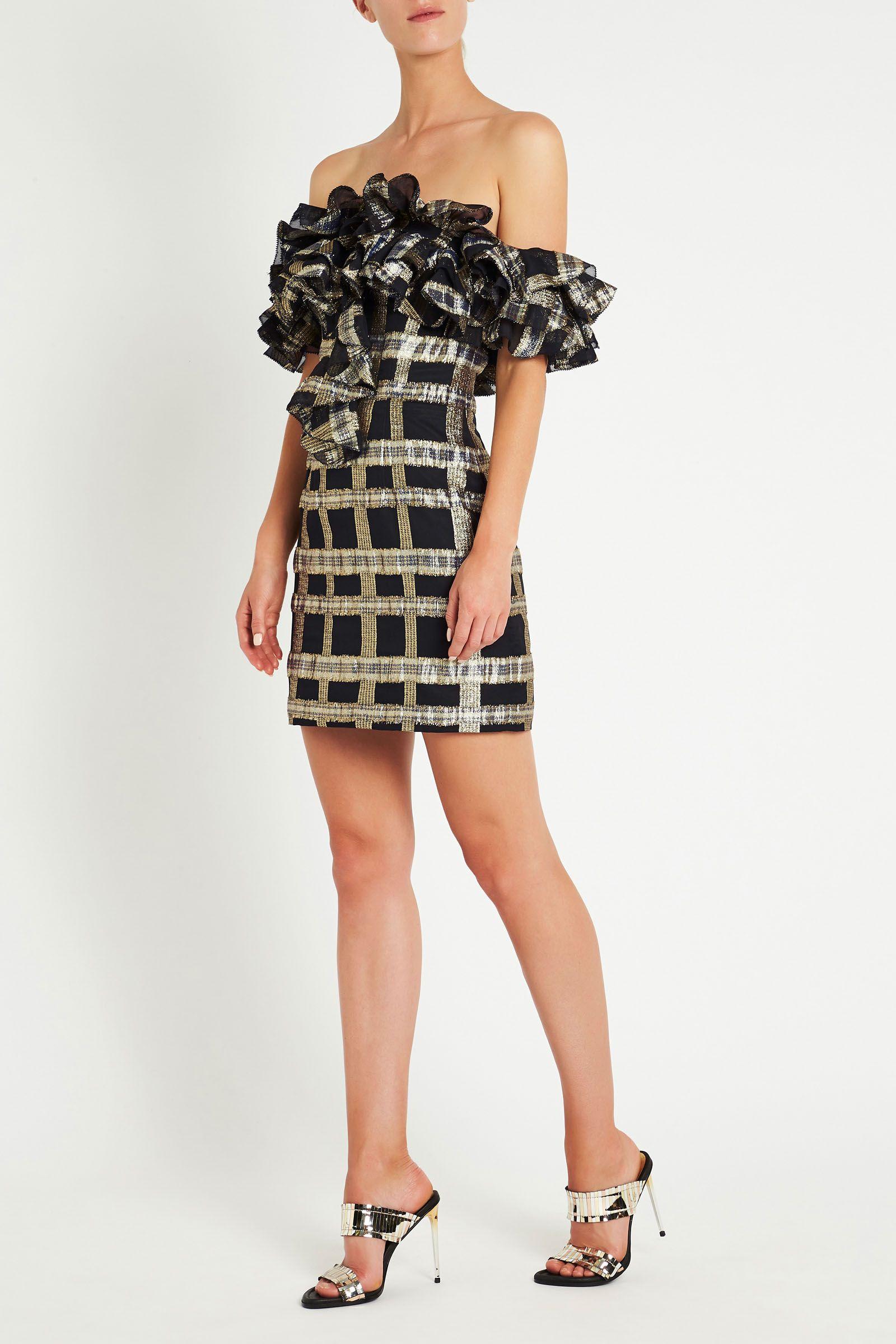 sass and bide black and gold dress