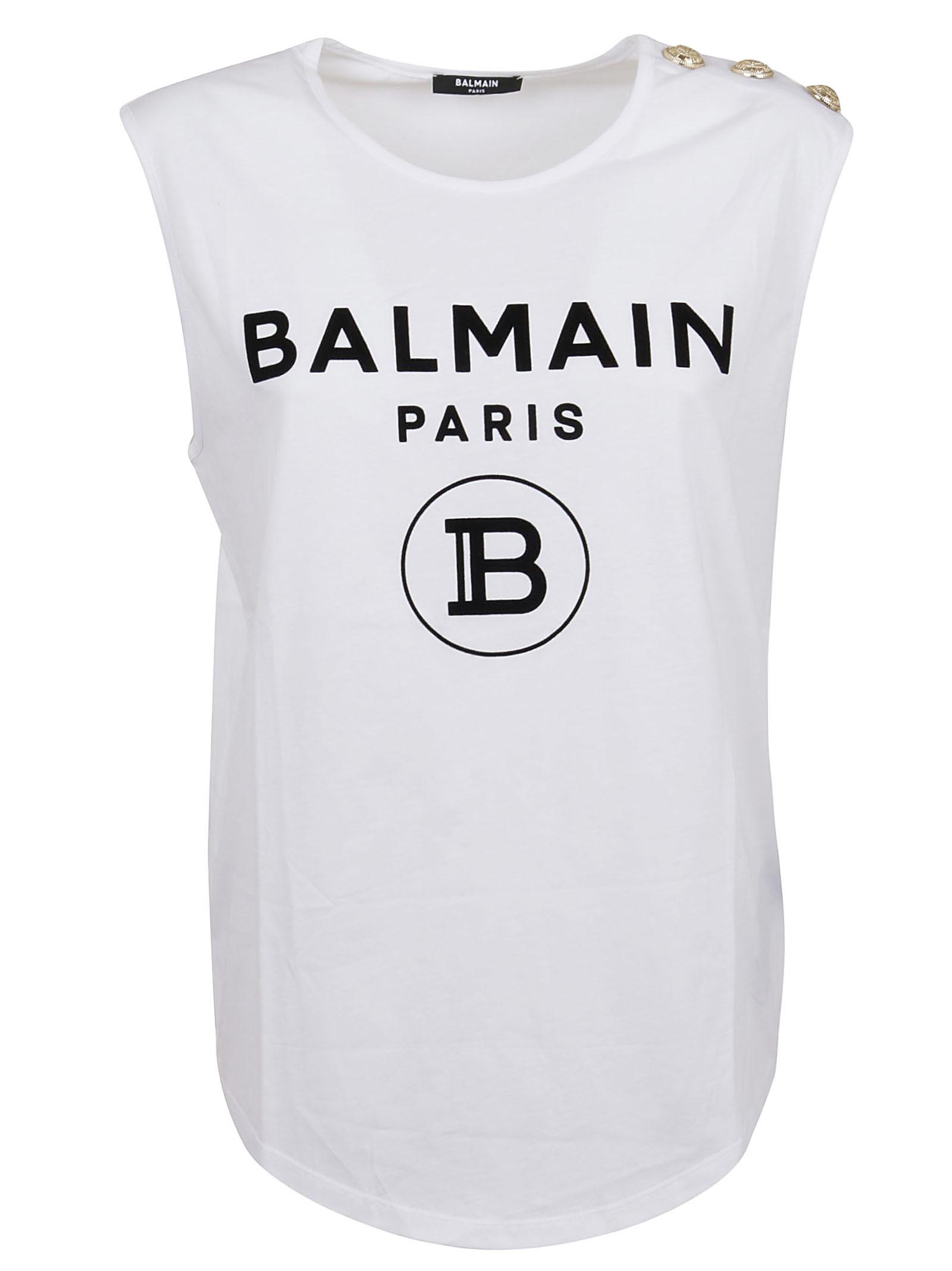 Balmain Cotton T-shirt in White - Lyst