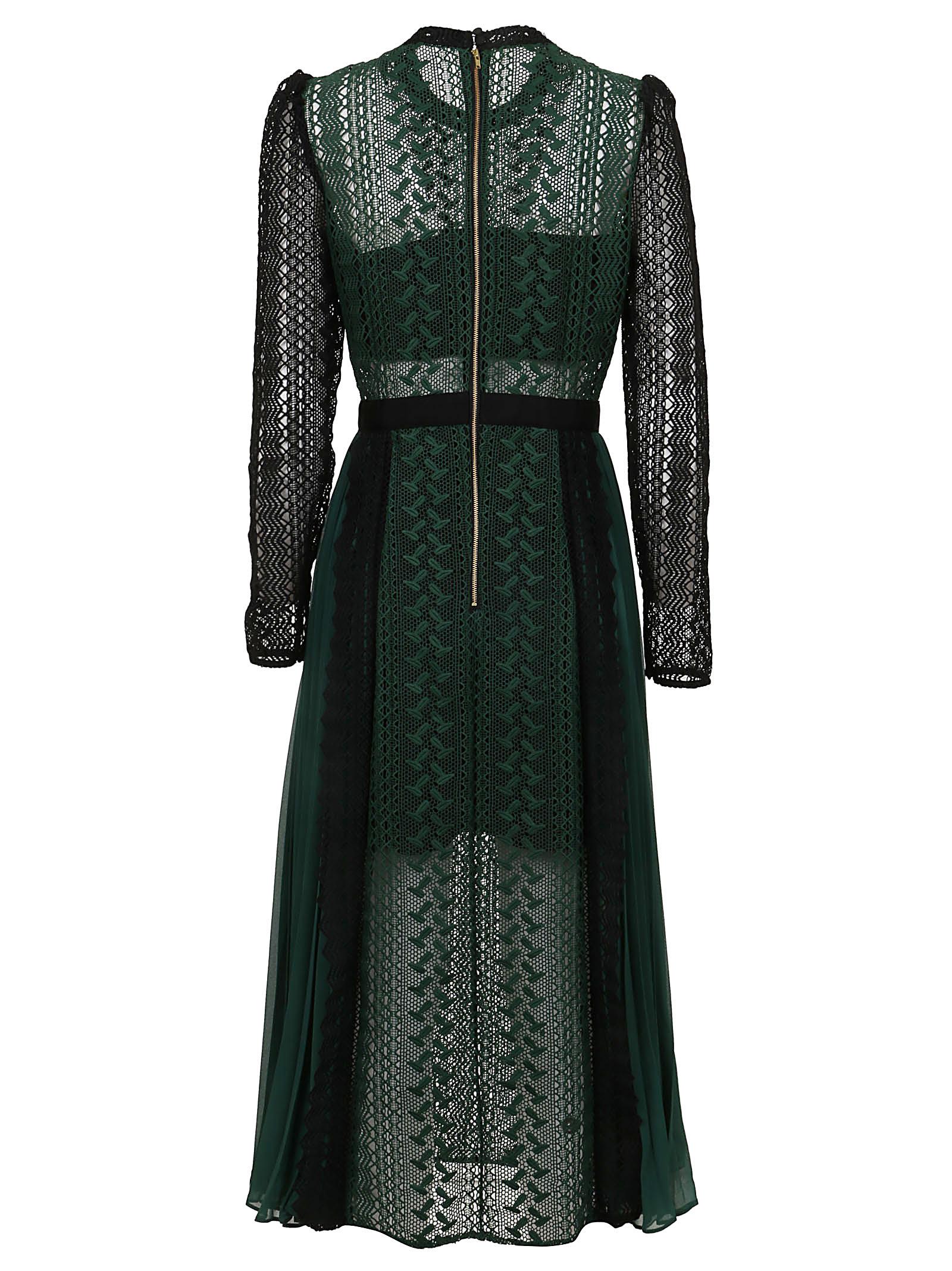 self portrait green and black dress