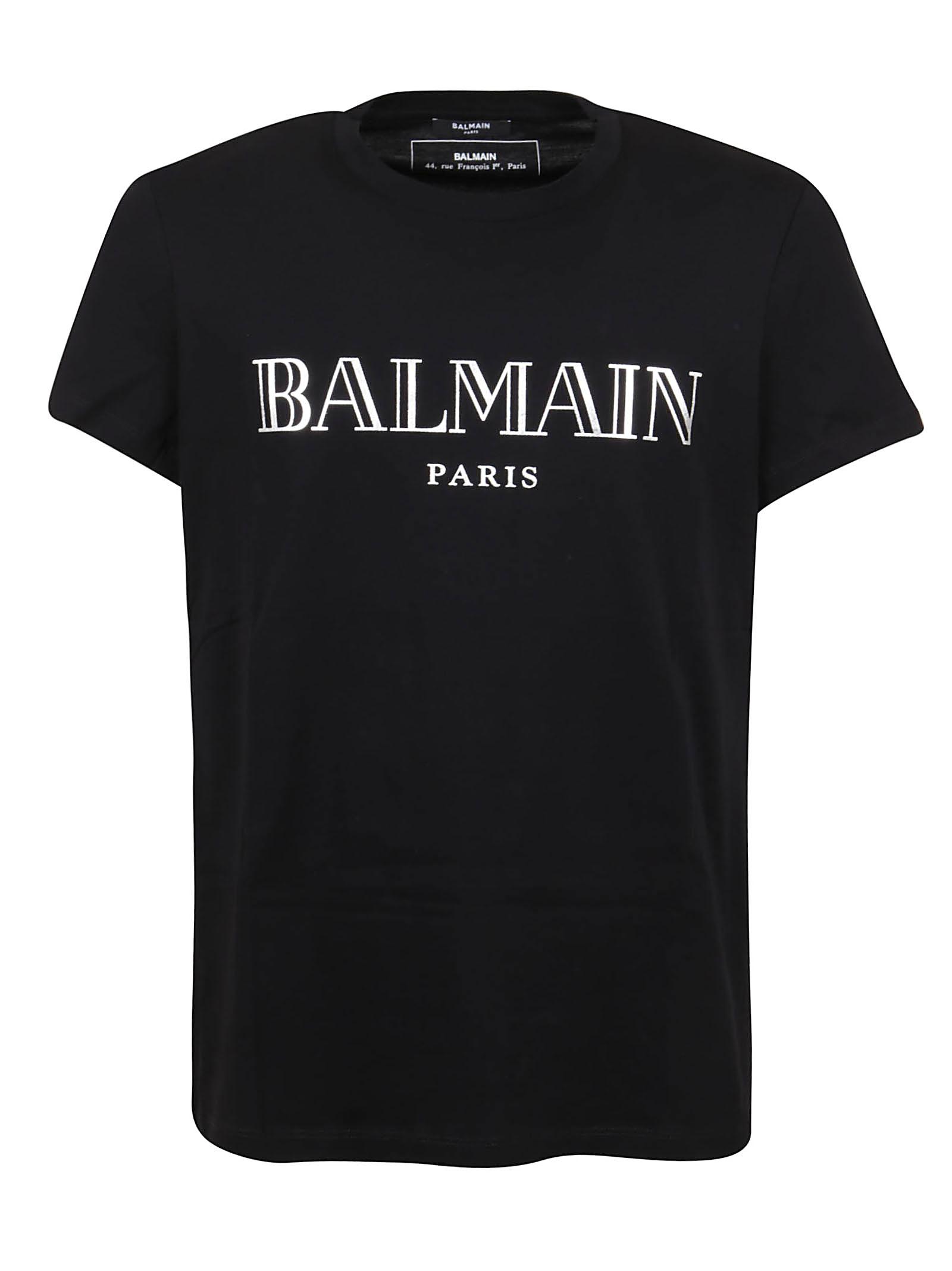 Balmain Cotton T-shirt Paris in Black - Lyst