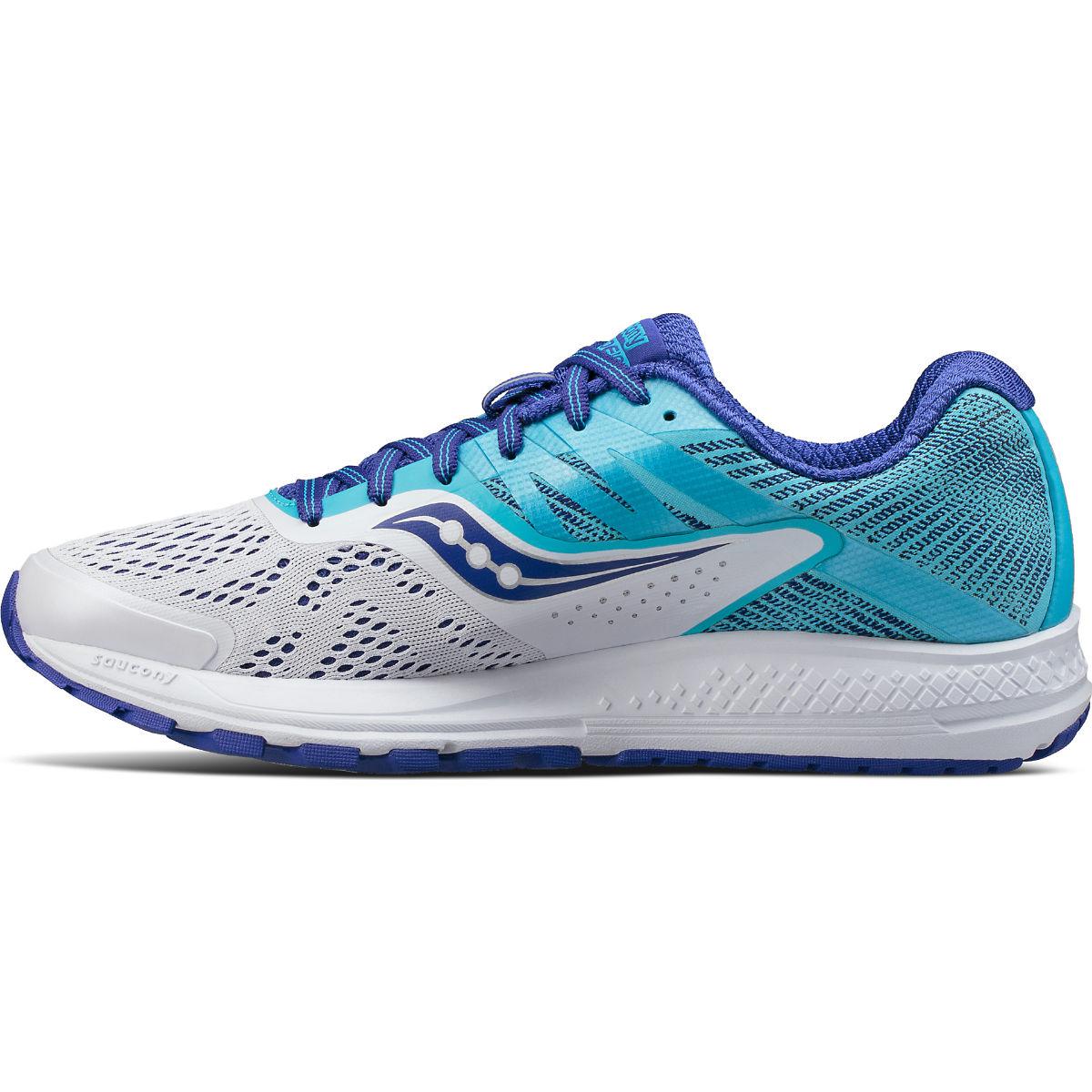 Saucony Ride 10 Narrow in White | Blue 