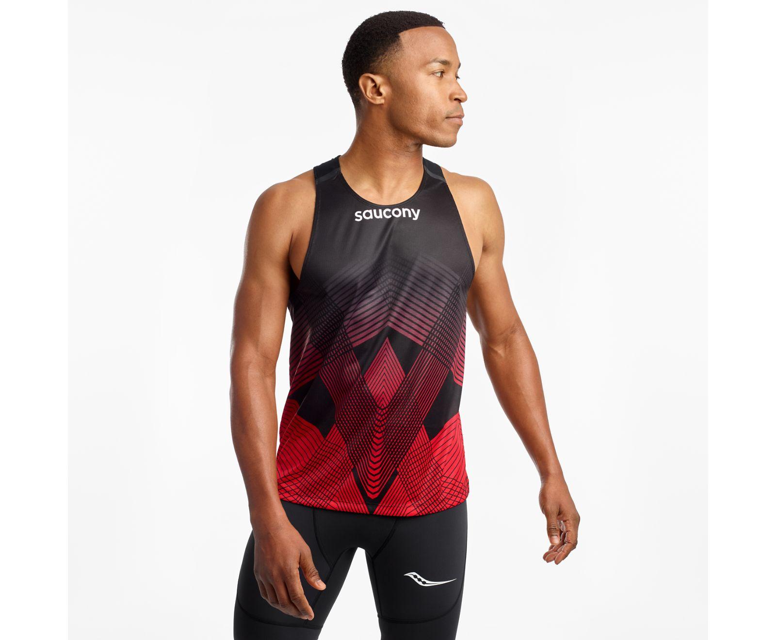 Saucony Synthetic Elite Singlet in Black | Red (Red) for Men | Lyst