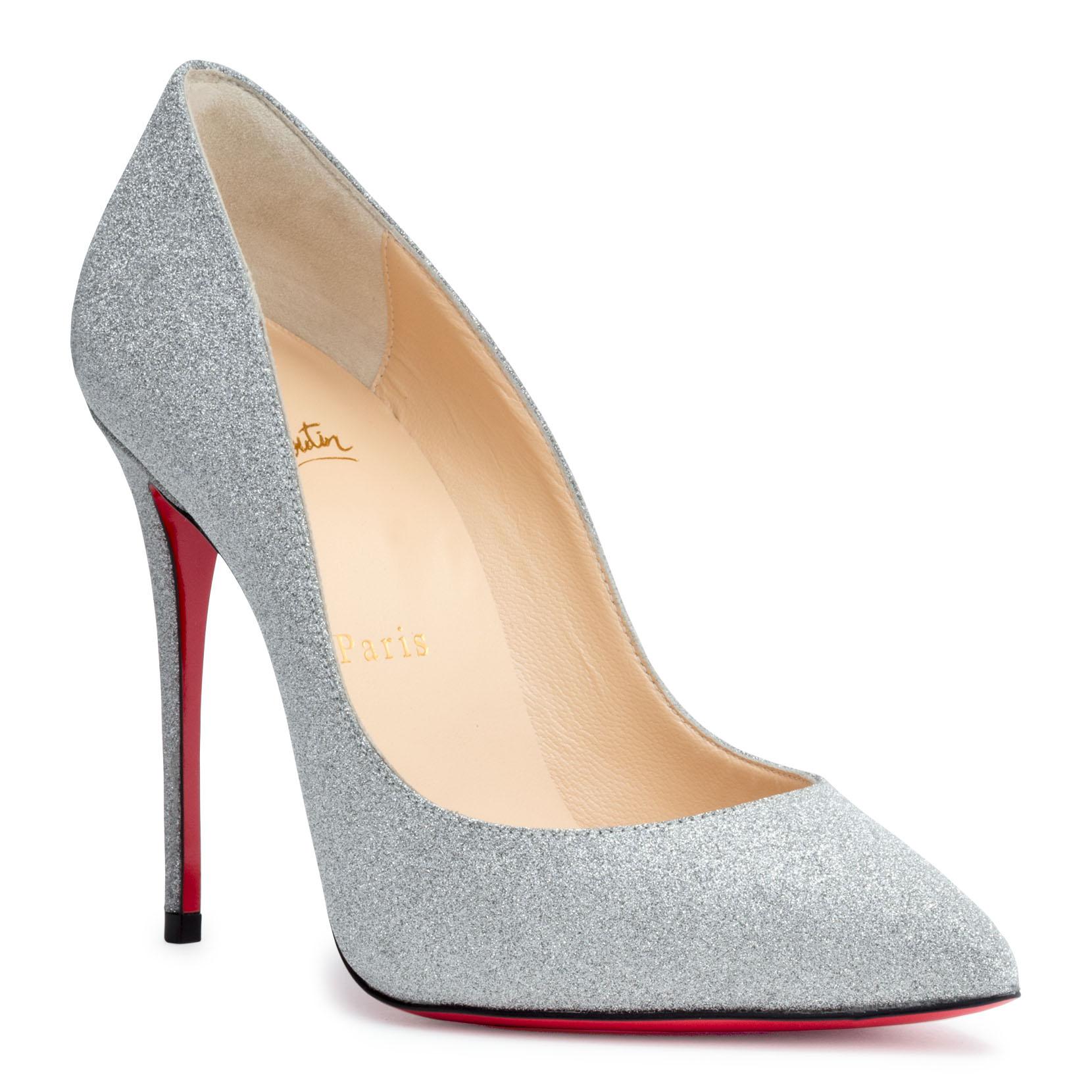 Lyst - Christian Louboutin Pigalle Follies 100 Silver Glitter Pumps in ...